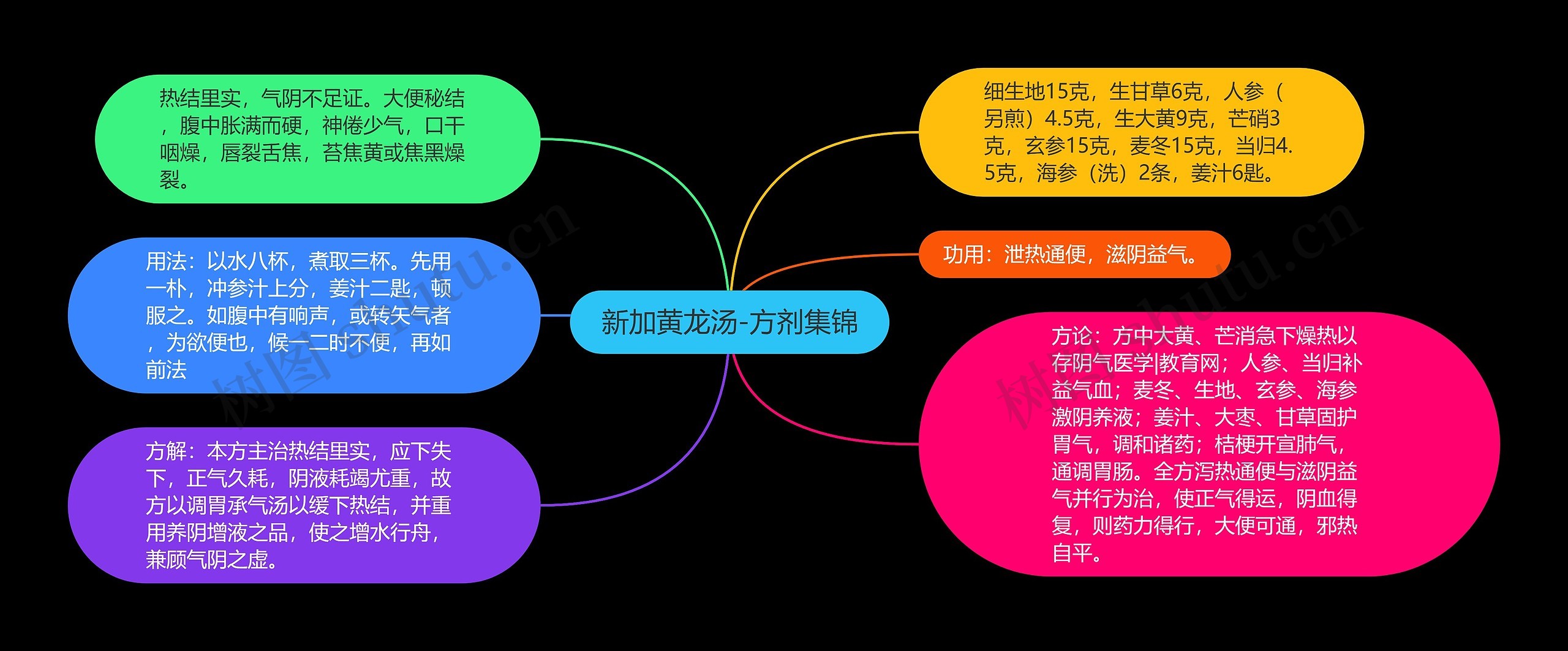 新加黄龙汤-方剂集锦思维导图