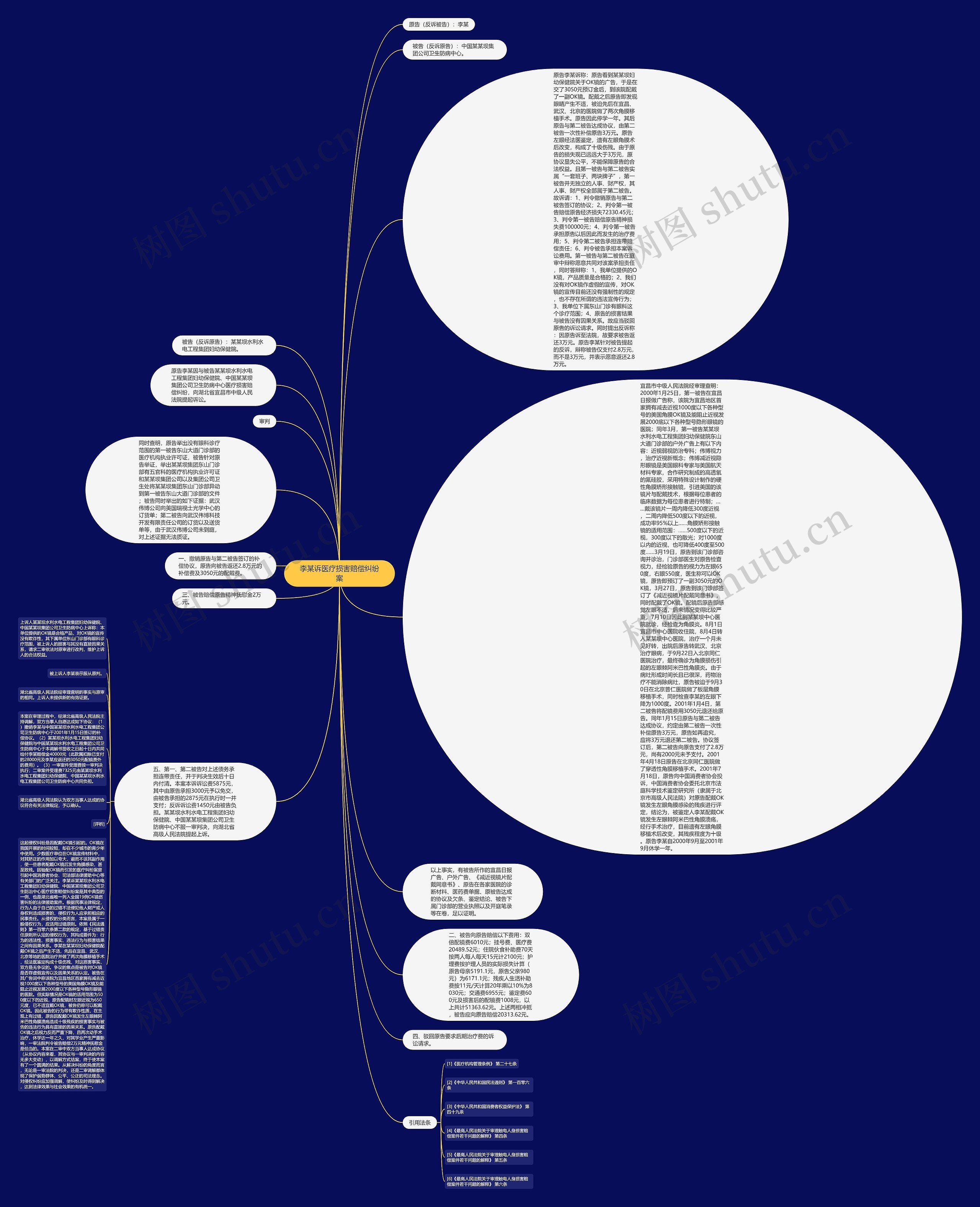 李某诉医疗损害赔偿纠纷案思维导图