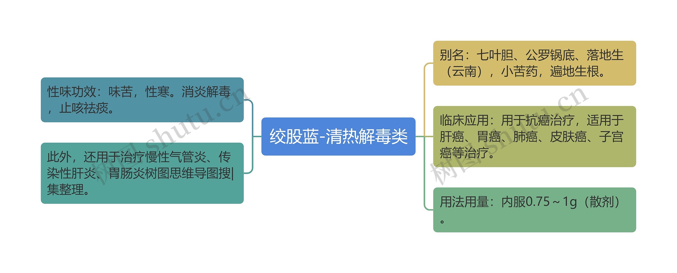 绞股蓝-清热解毒类思维导图