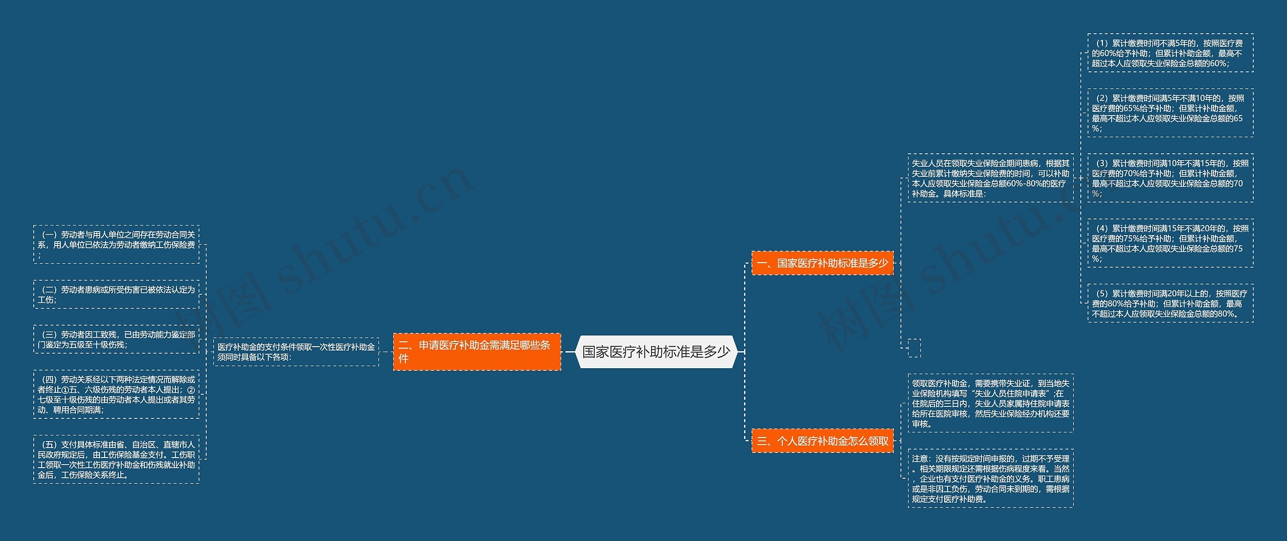 国家医疗补助标准是多少思维导图