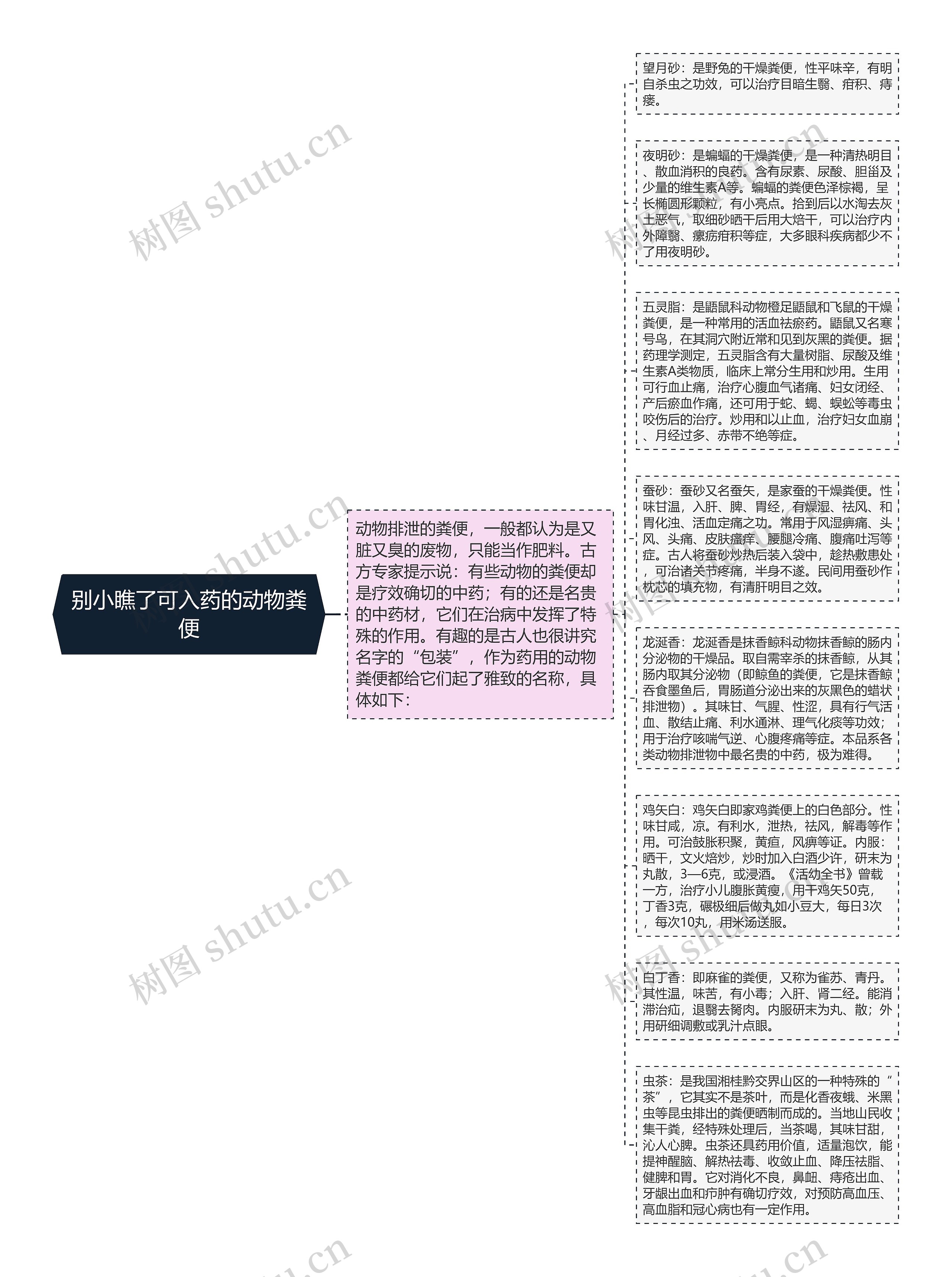 别小瞧了可入药的动物粪便思维导图