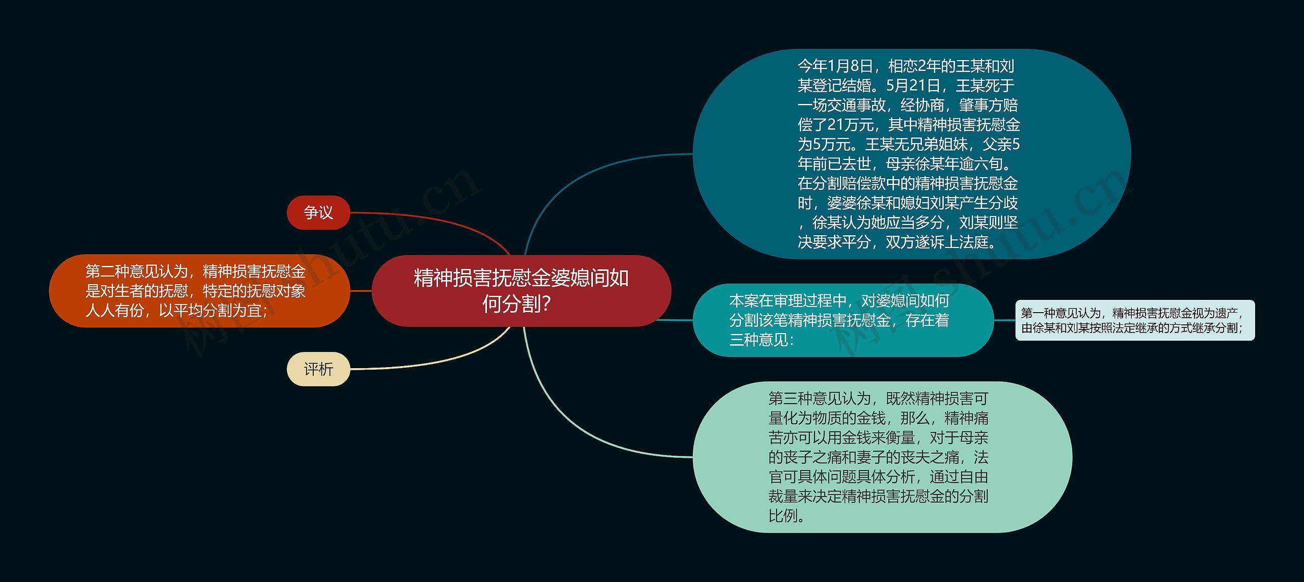 精神损害抚慰金婆媳间如何分割？思维导图