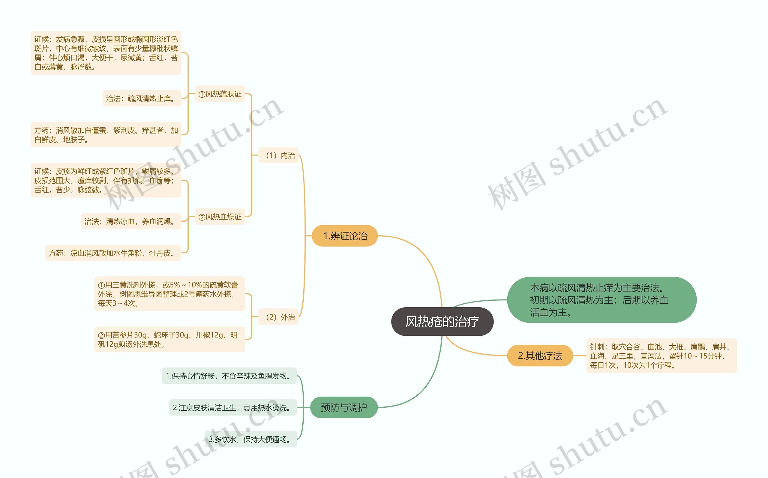 风热疮的治疗思维导图