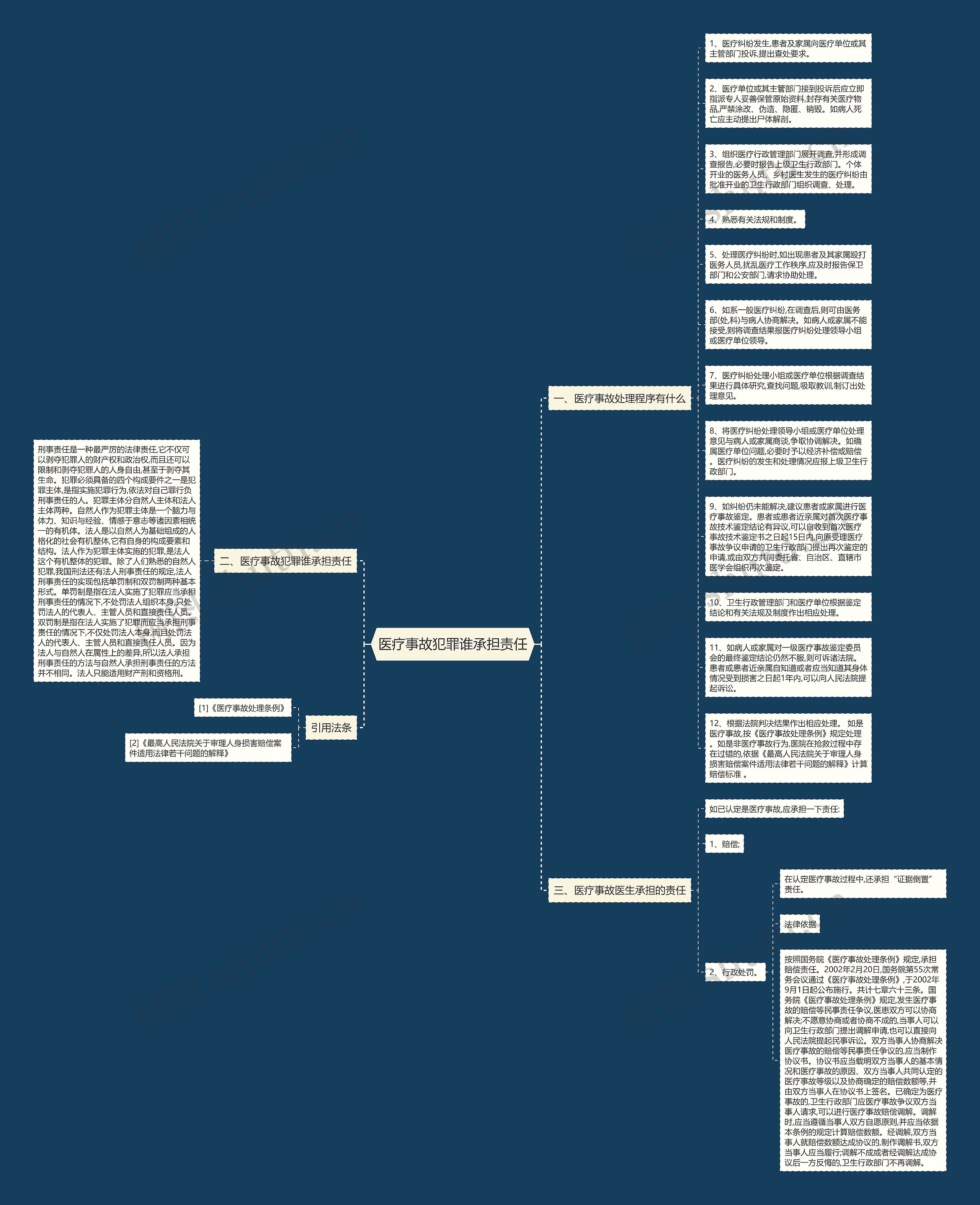 医疗事故犯罪谁承担责任思维导图