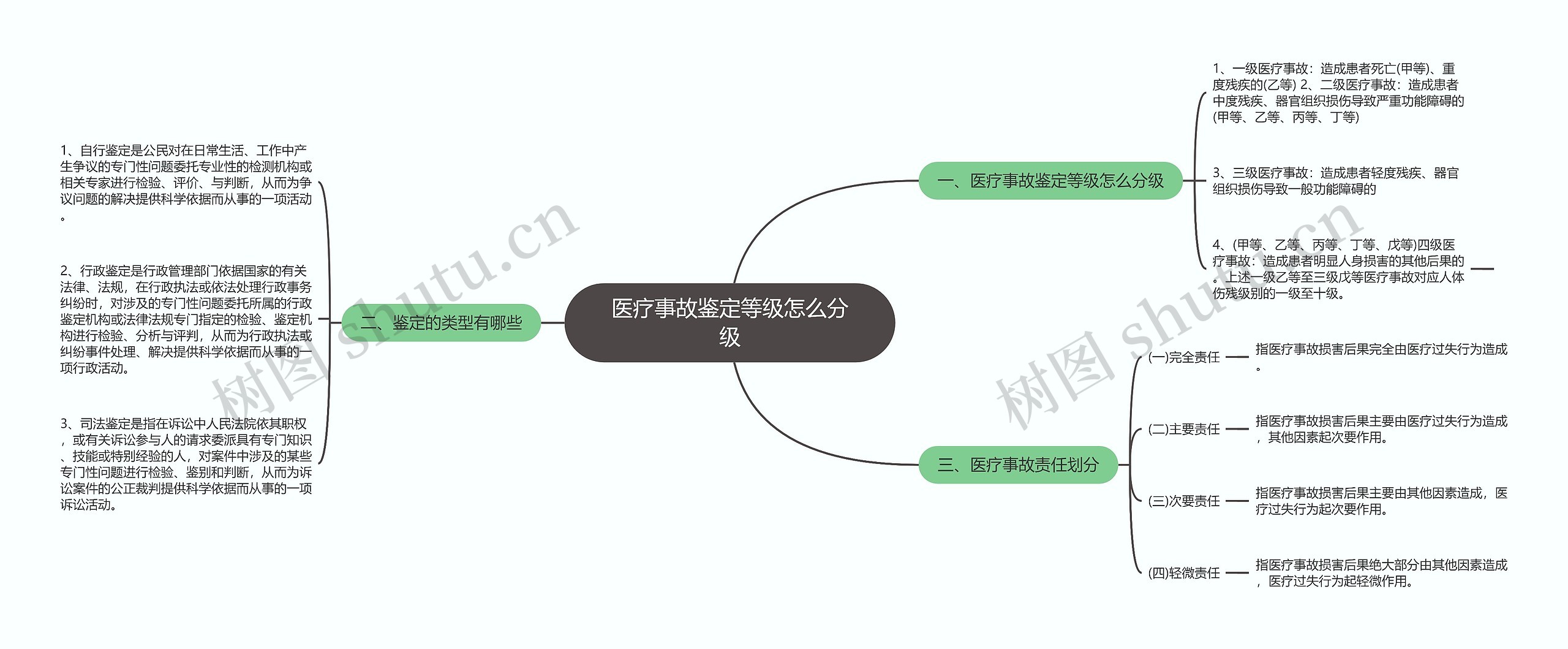 医疗事故鉴定等级怎么分级思维导图