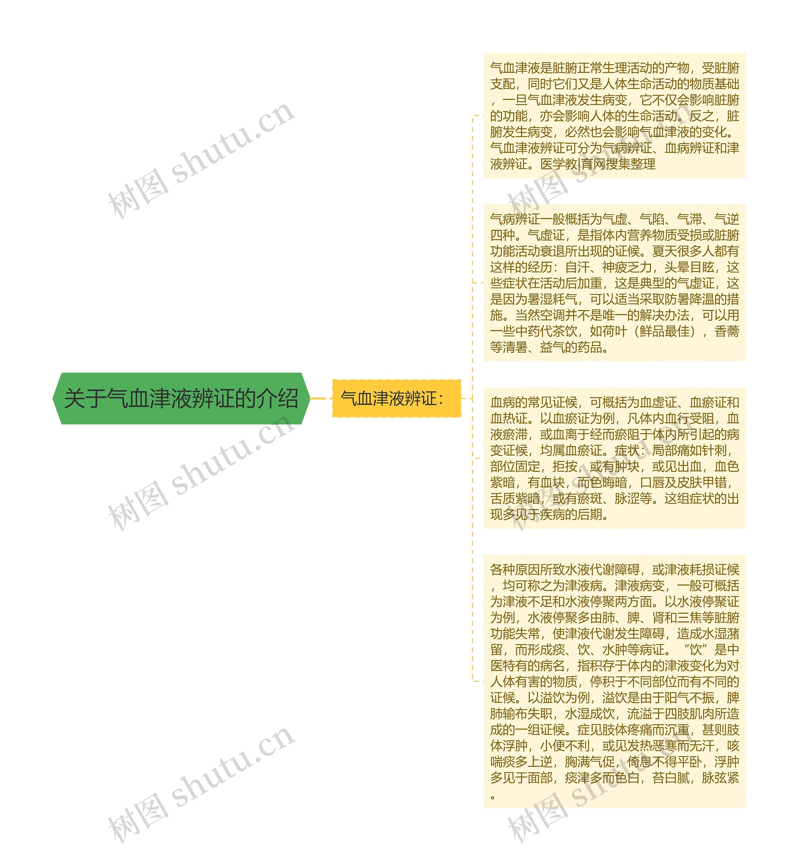 关于气血津液辨证的介绍思维导图