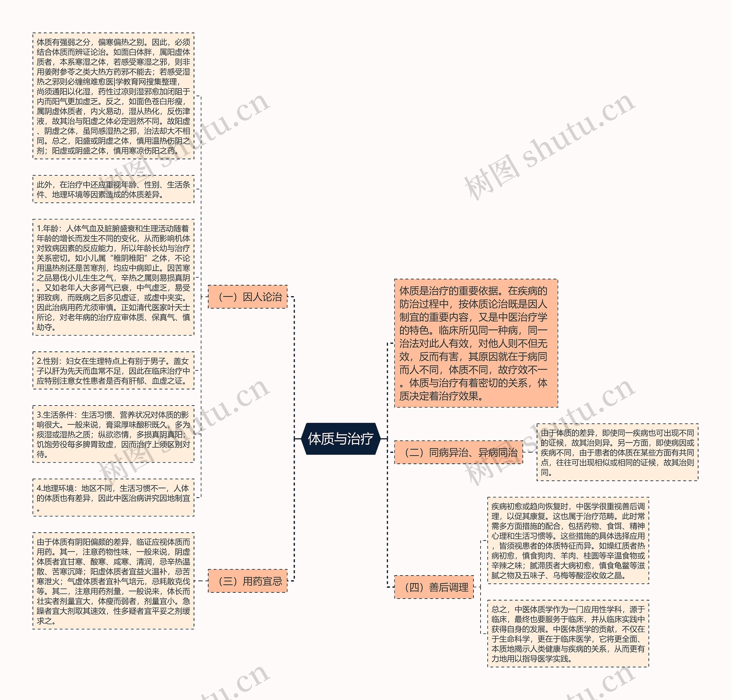 体质与治疗思维导图