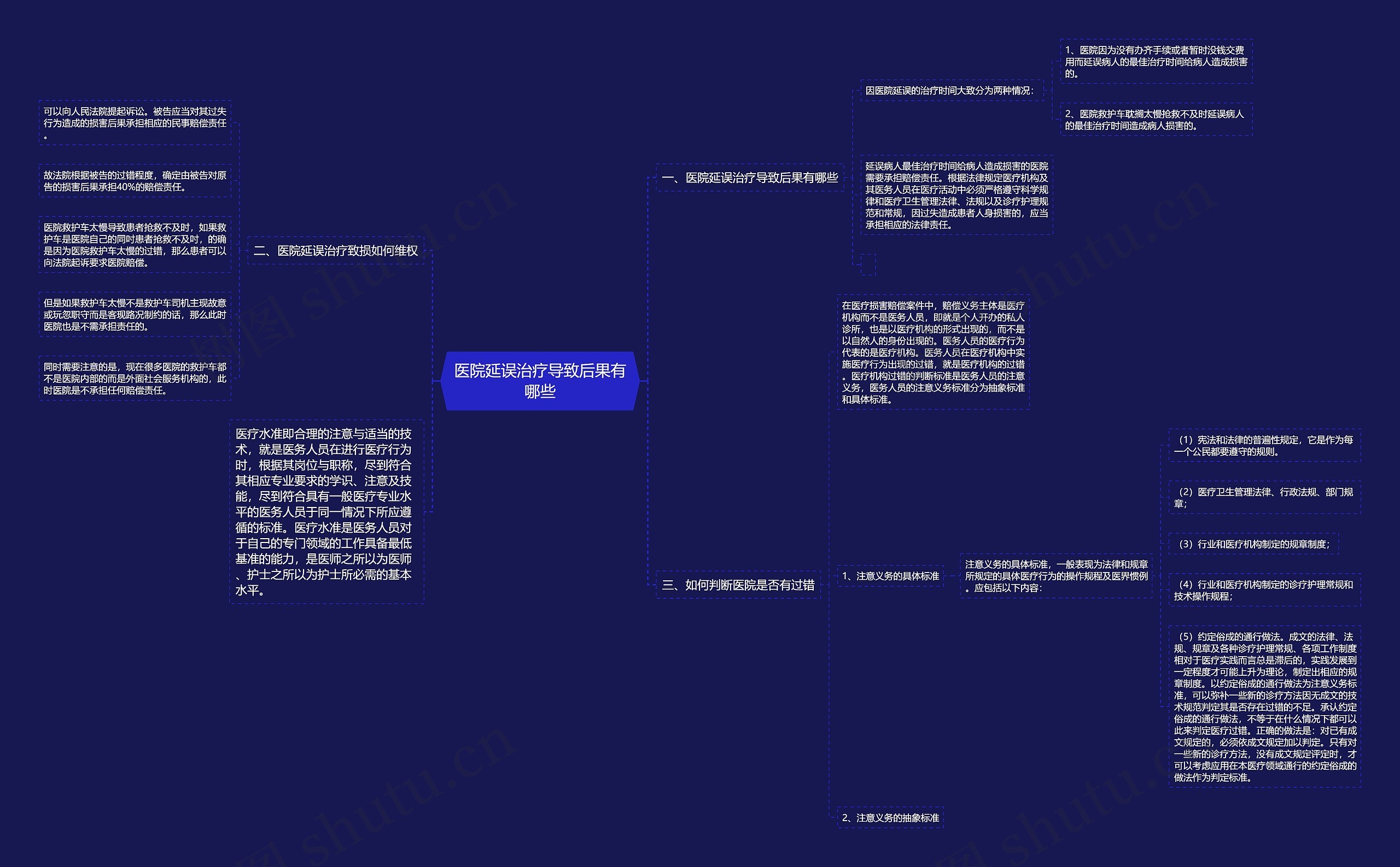 医院延误治疗导致后果有哪些思维导图