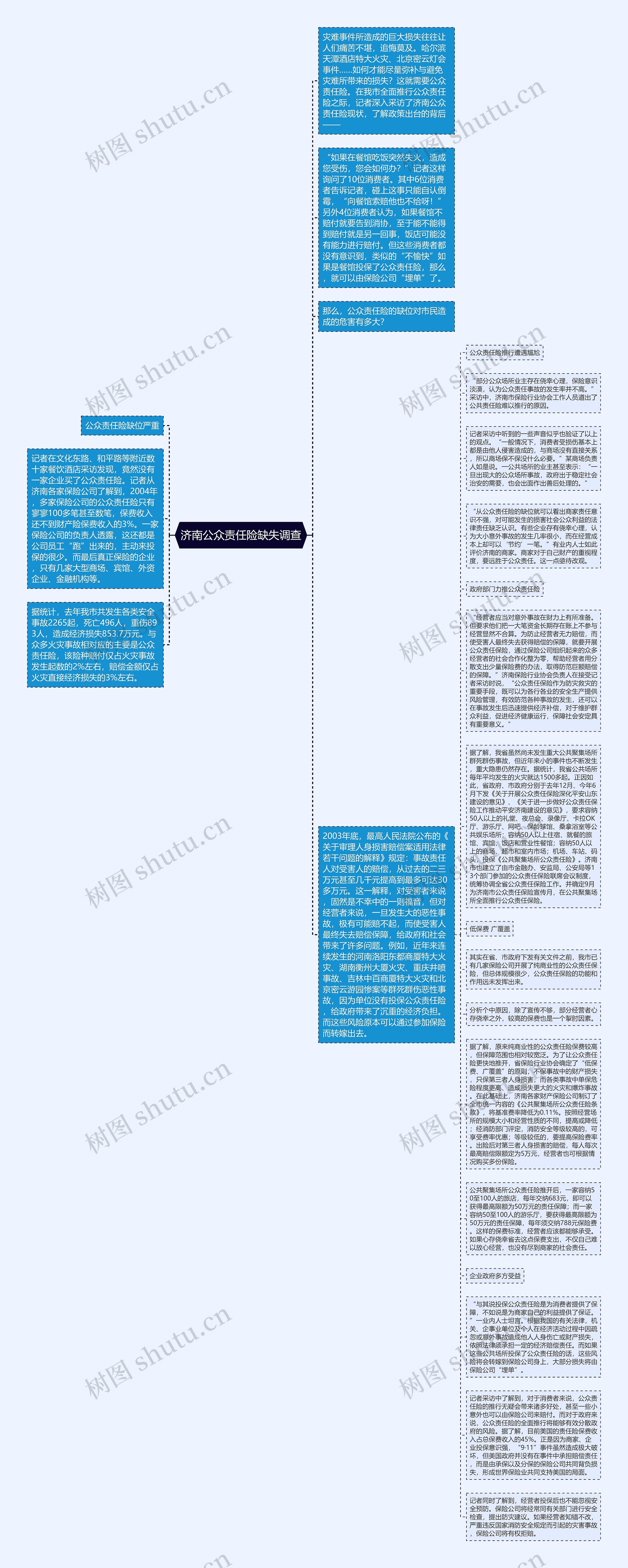 济南公众责任险缺失调查思维导图