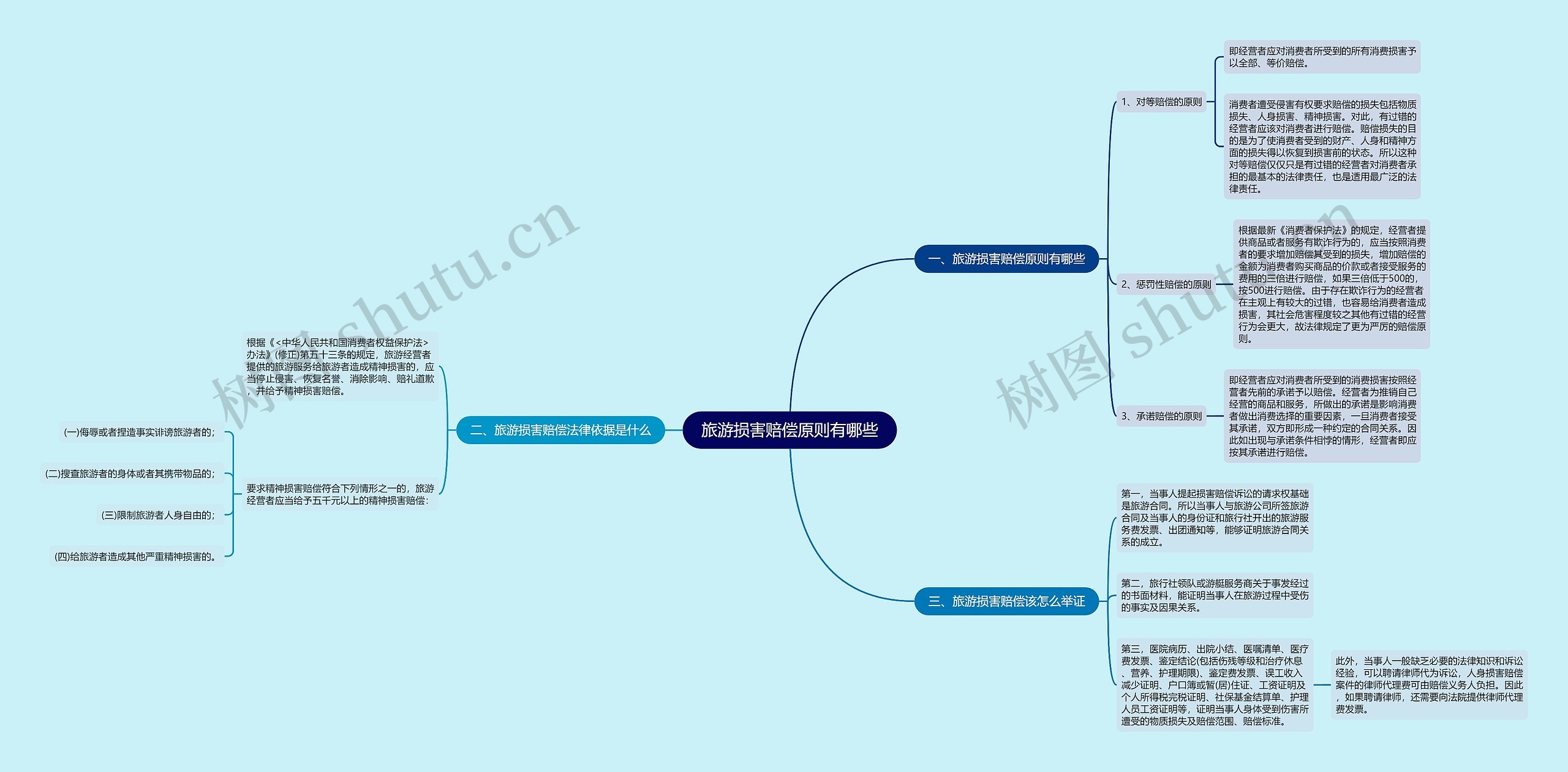 旅游损害赔偿原则有哪些思维导图