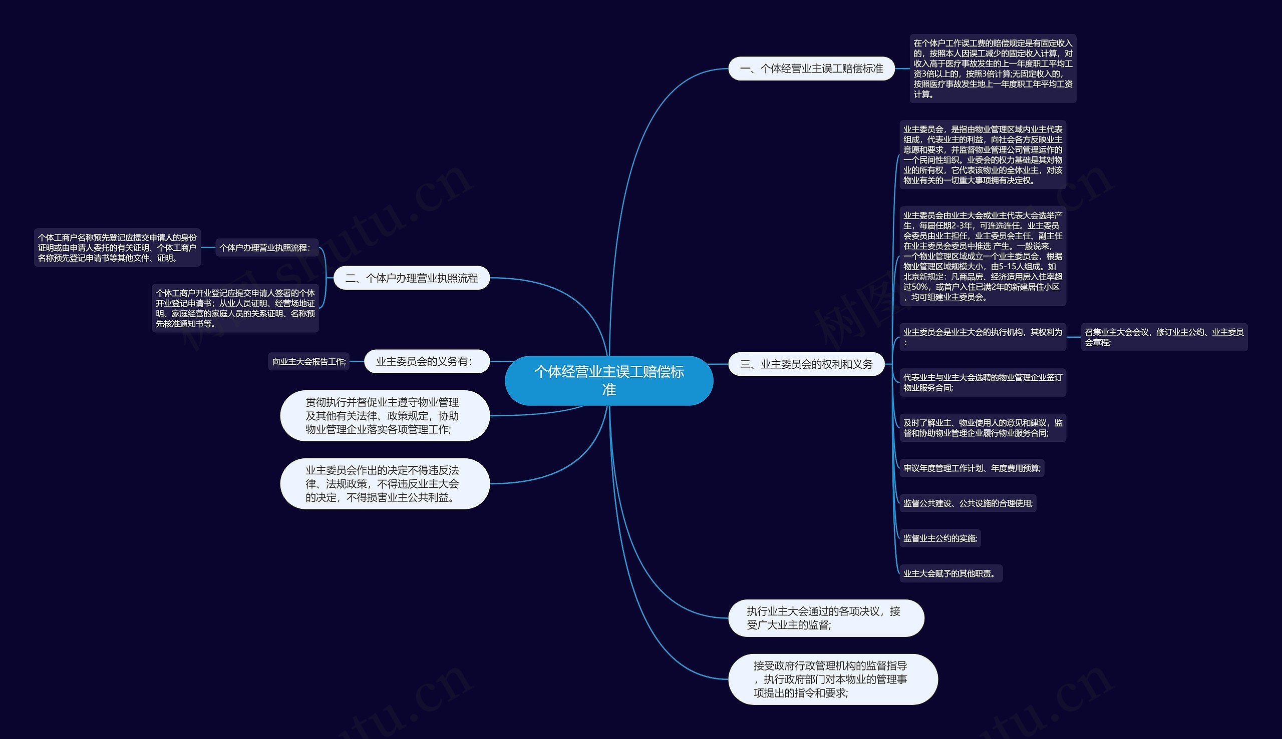 个体经营业主误工赔偿标准思维导图