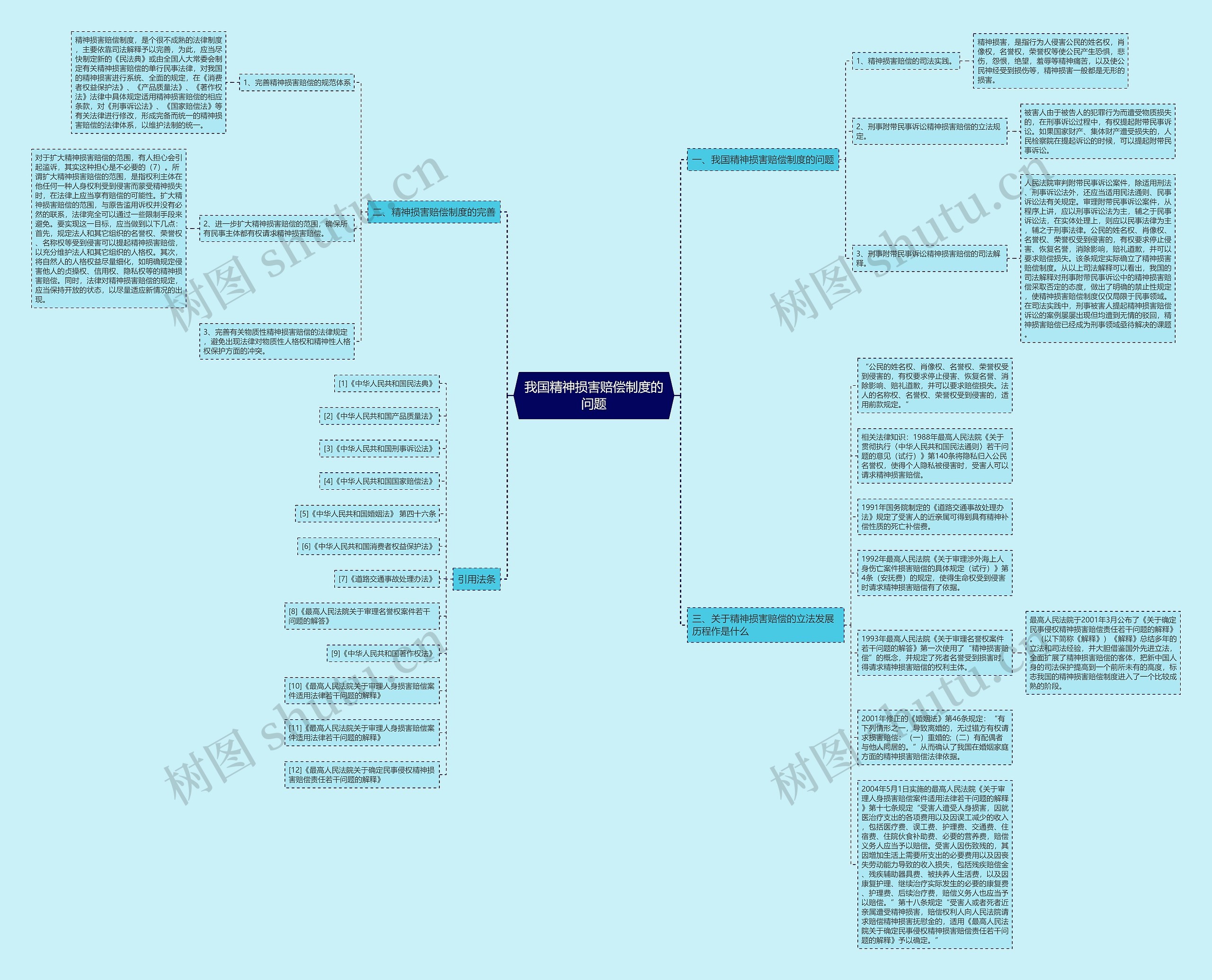 我国精神损害赔偿制度的问题思维导图