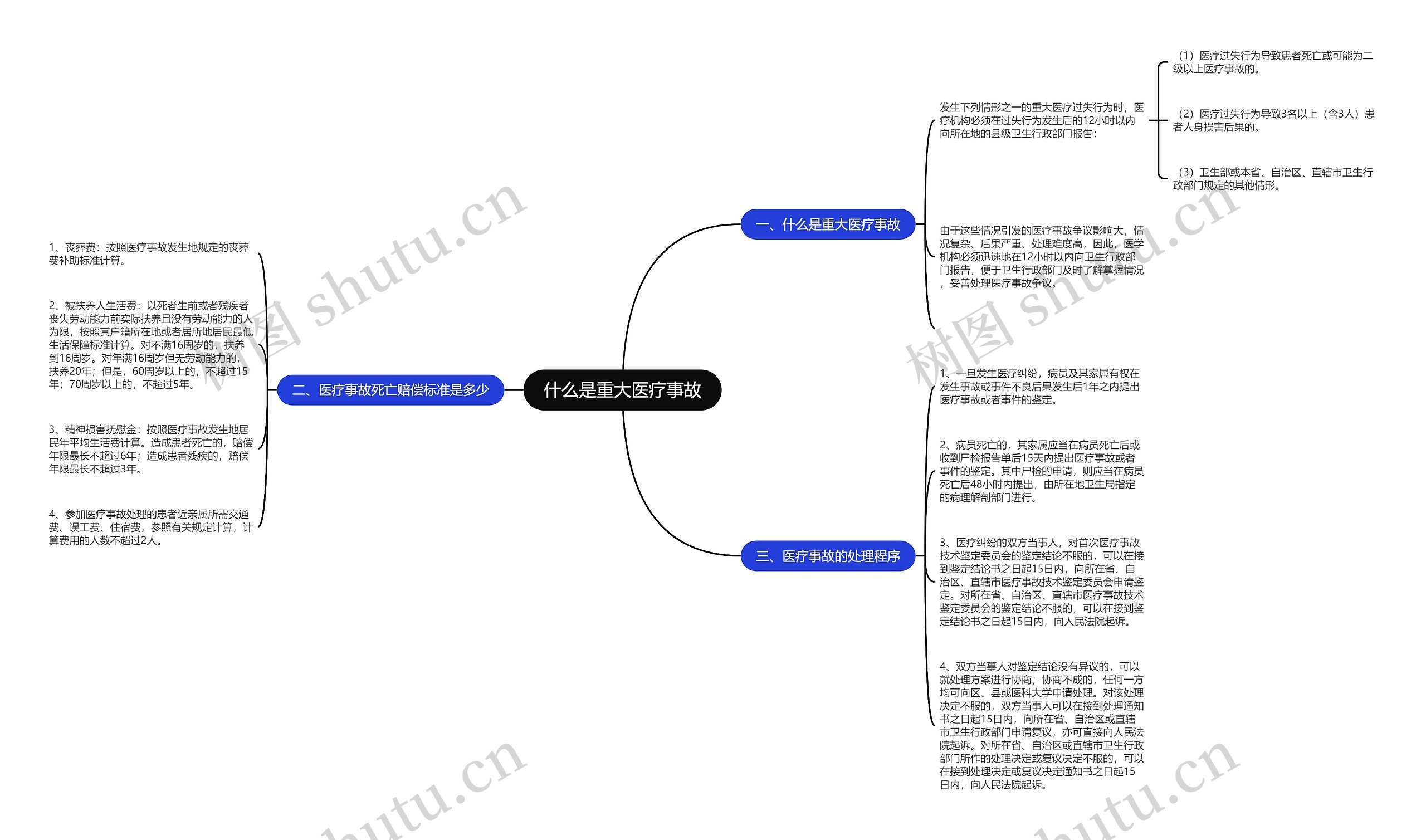 什么是重大医疗事故思维导图