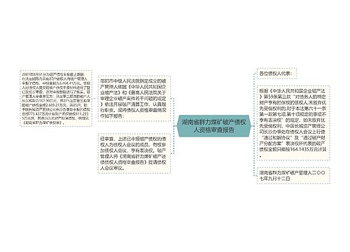 湖南省群力煤矿破产债权人资格审查报告