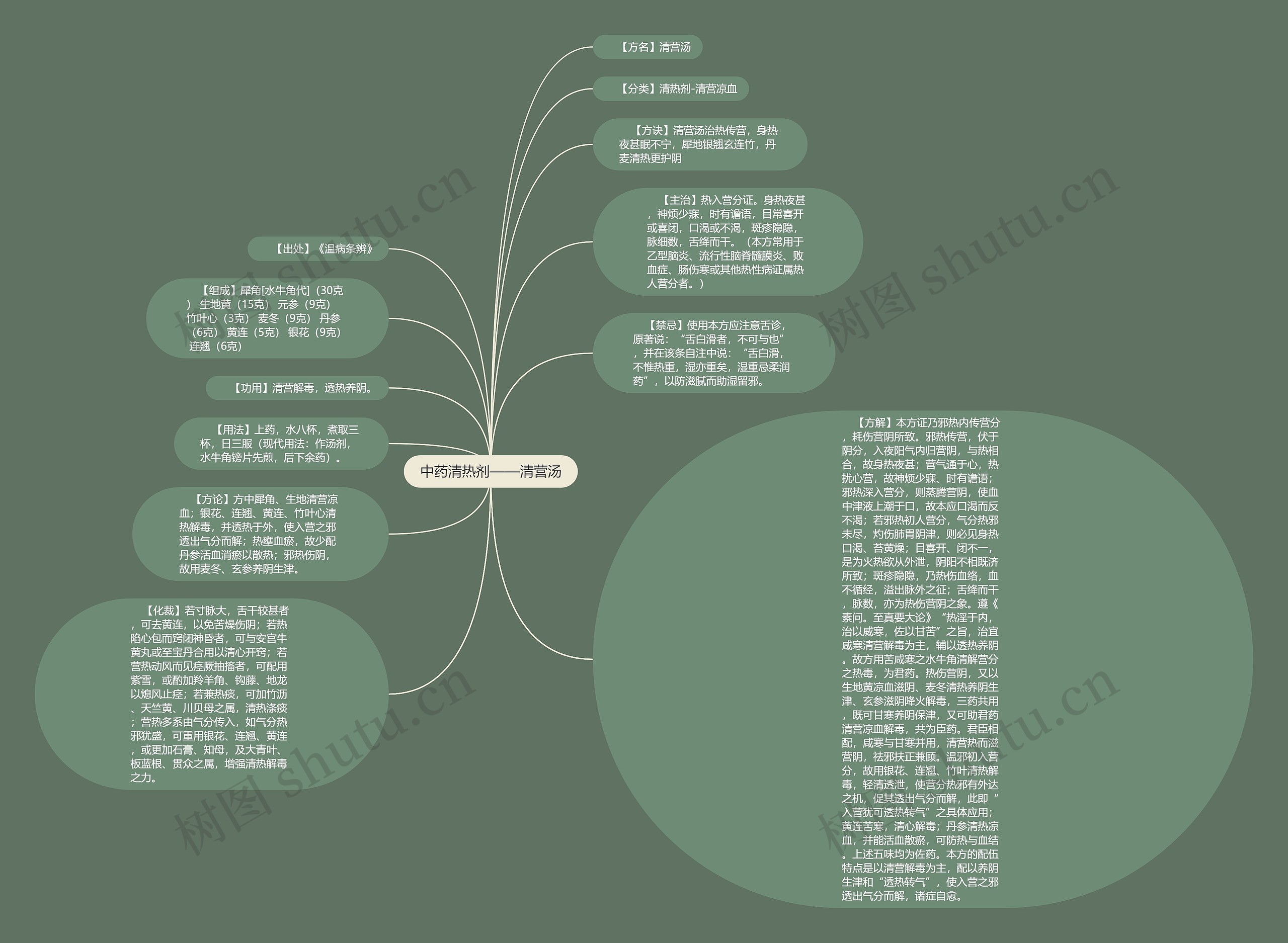 中药清热剂——清营汤思维导图