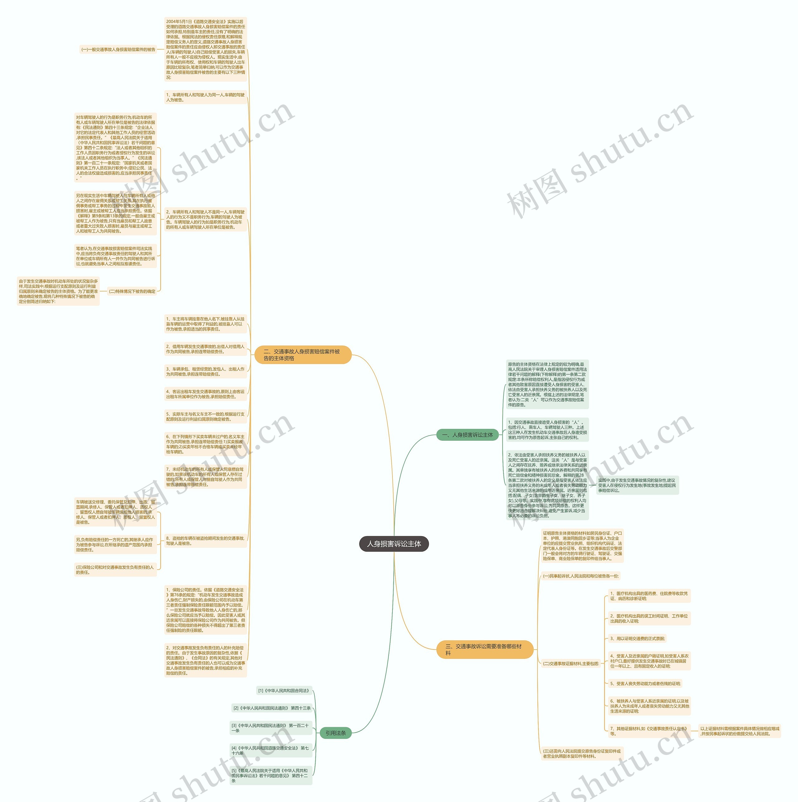 人身损害诉讼主体思维导图