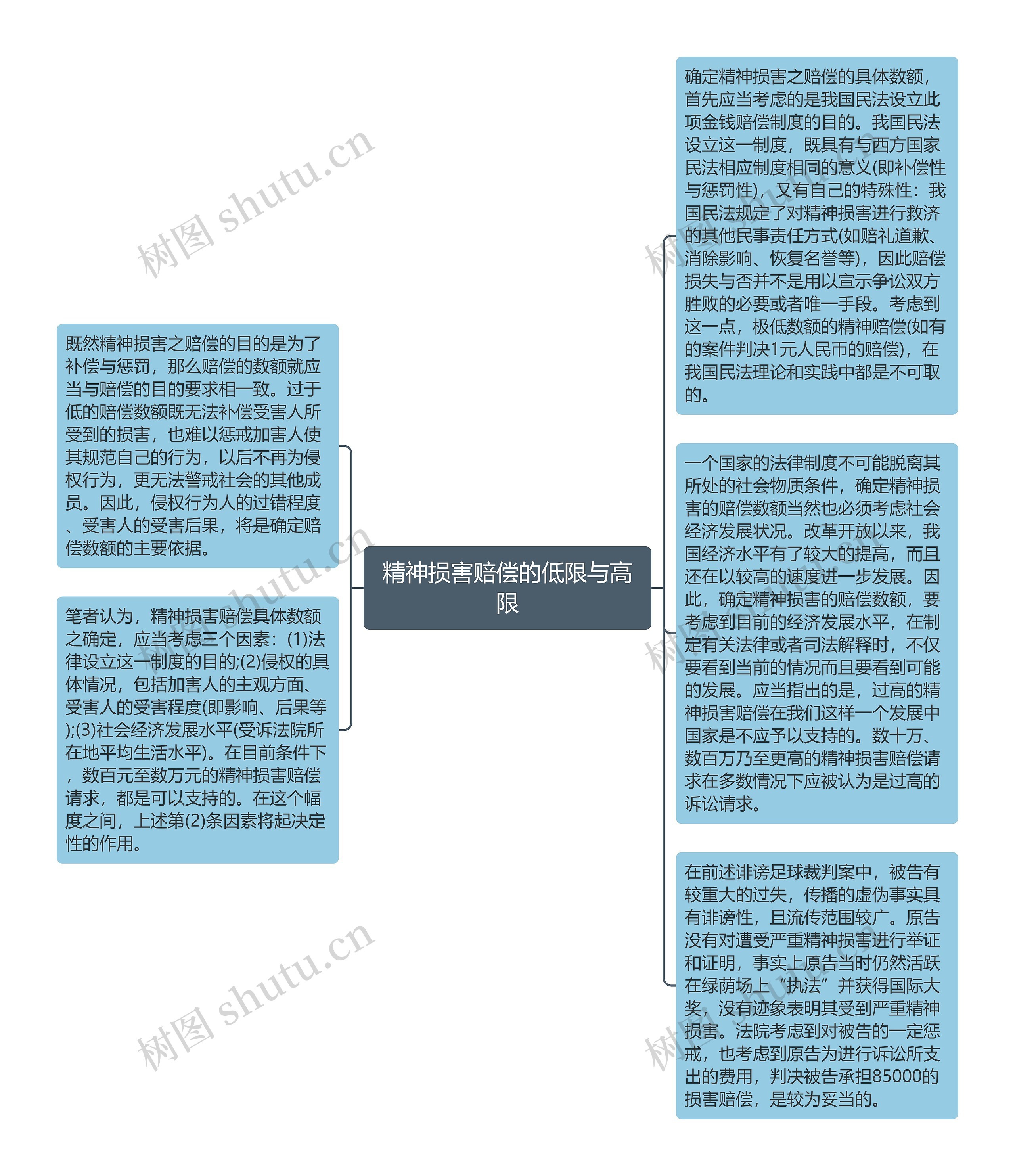 精神损害赔偿的低限与高限思维导图