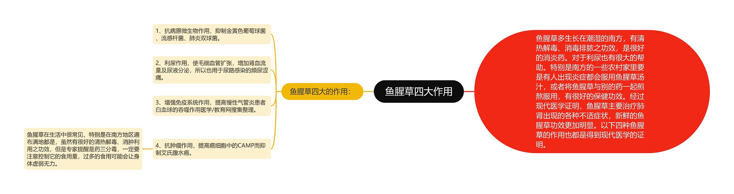 鱼腥草四大作用思维导图