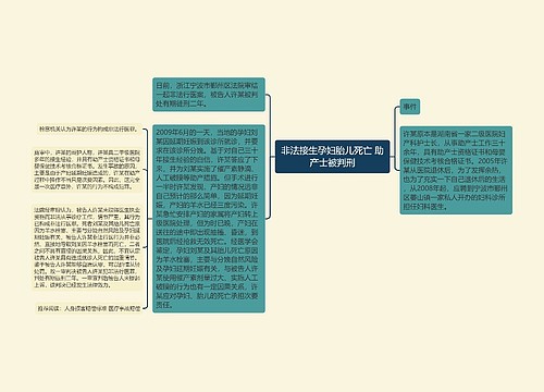 非法接生孕妇胎儿死亡 助产士被判刑