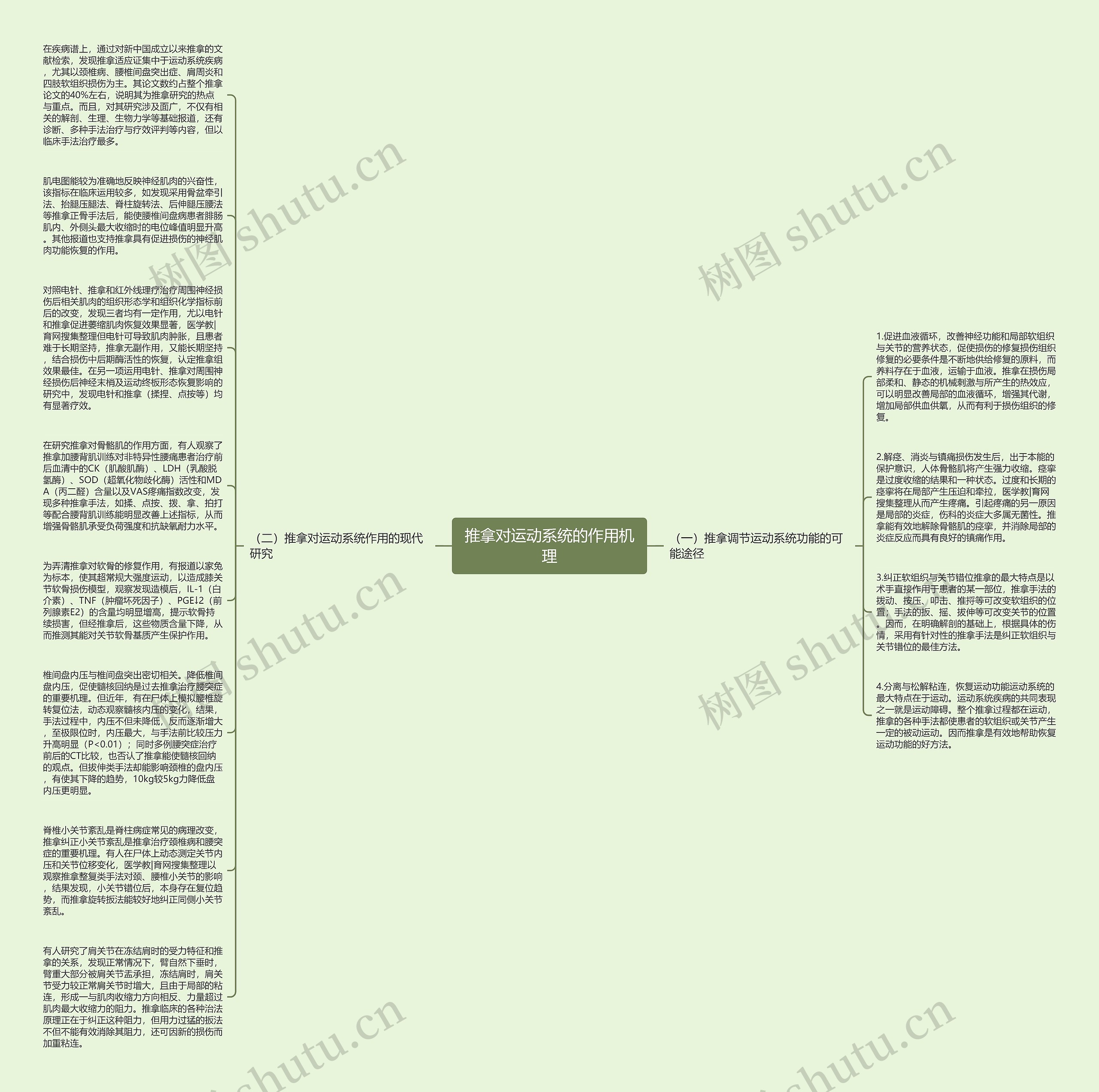 推拿对运动系统的作用机理思维导图