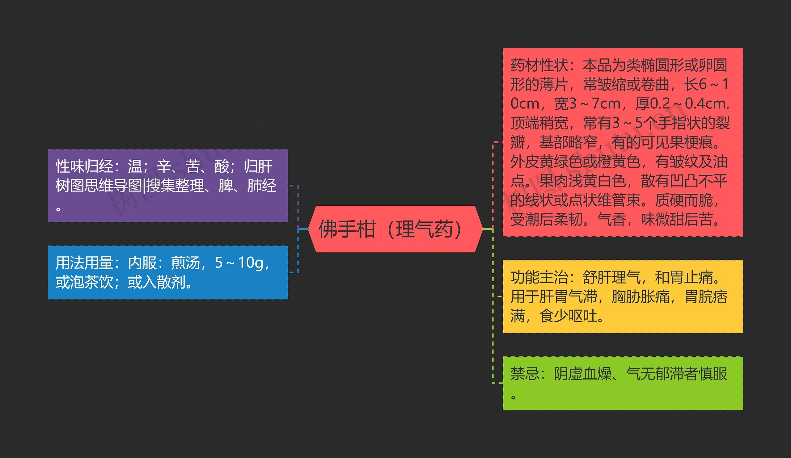 佛手柑（理气药）思维导图