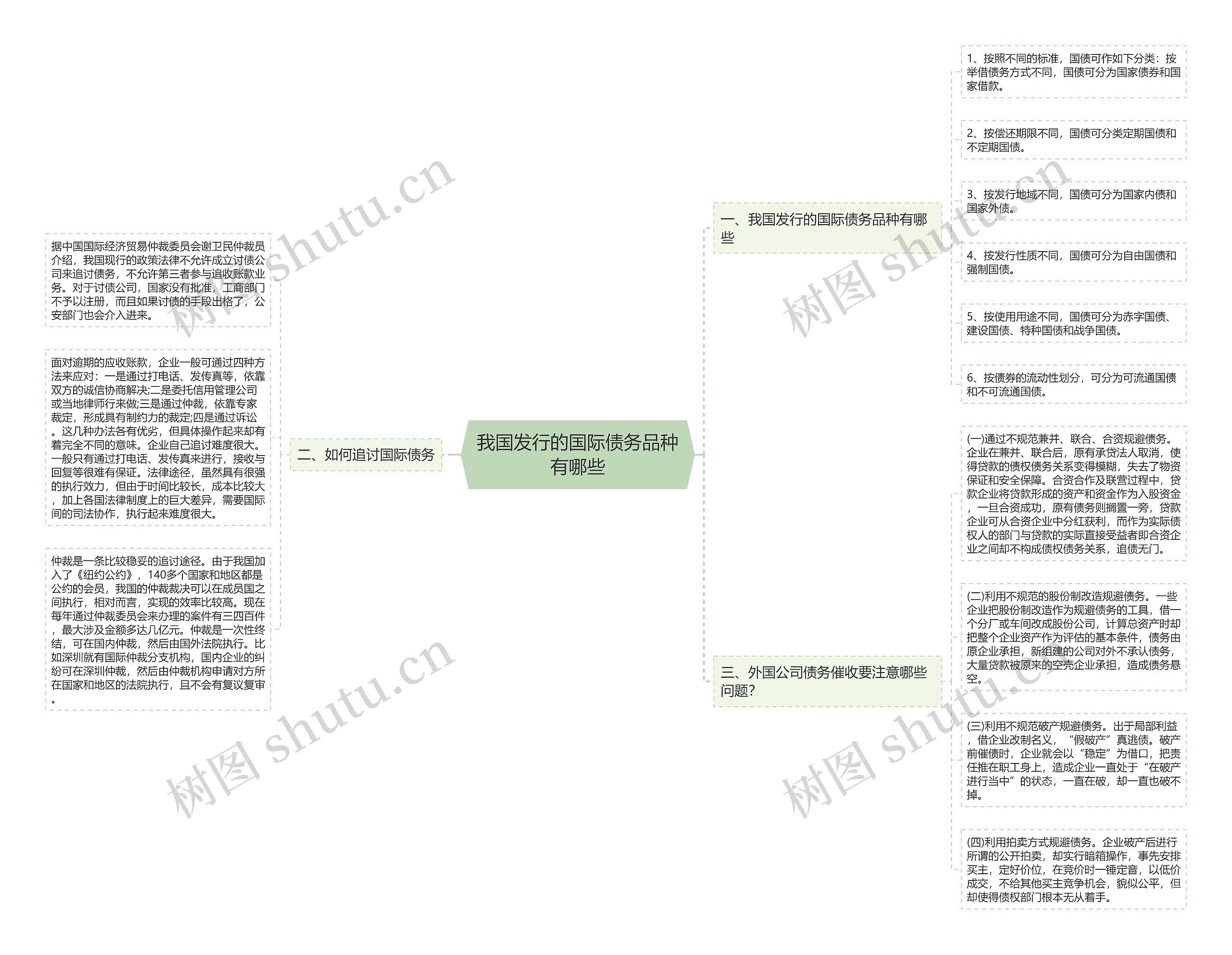 我国发行的国际债务品种有哪些思维导图