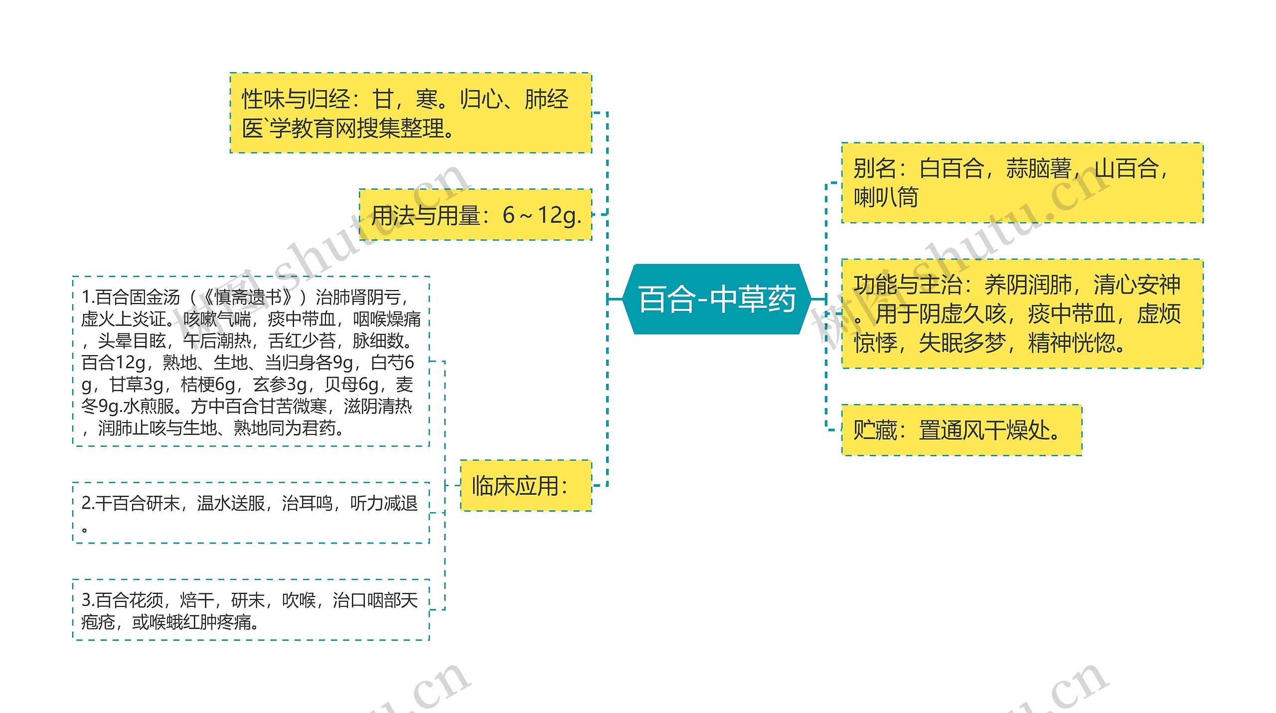 百合-中草药思维导图