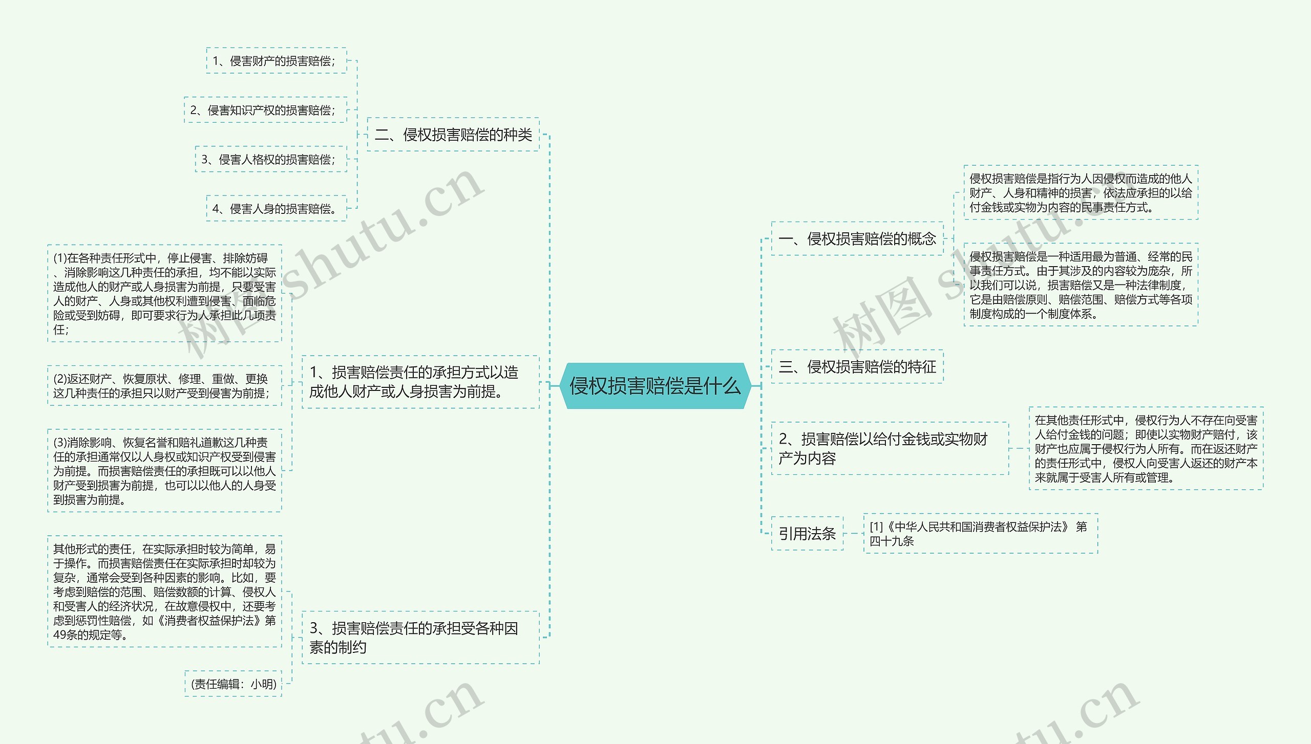 侵权损害赔偿是什么思维导图