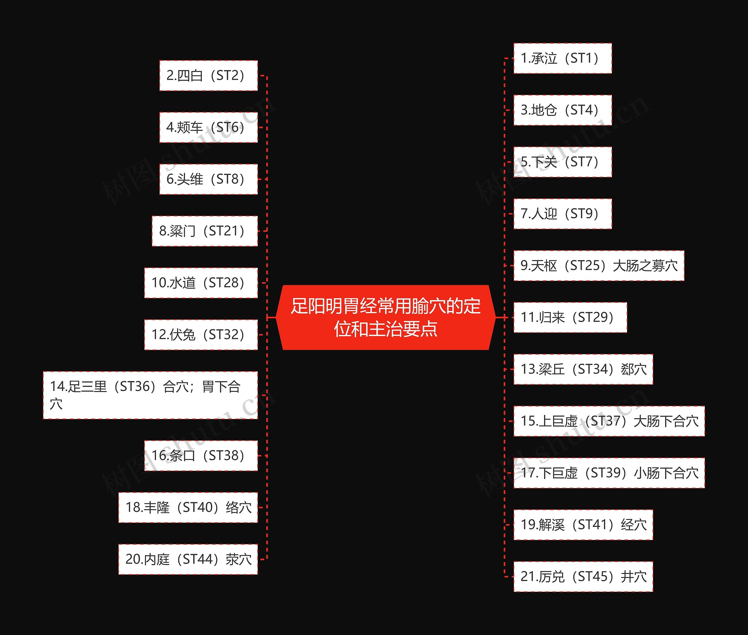 足阳明胃经常用腧穴的定位和主治要点 足阳明胃经常用腧穴的定位和主治要点