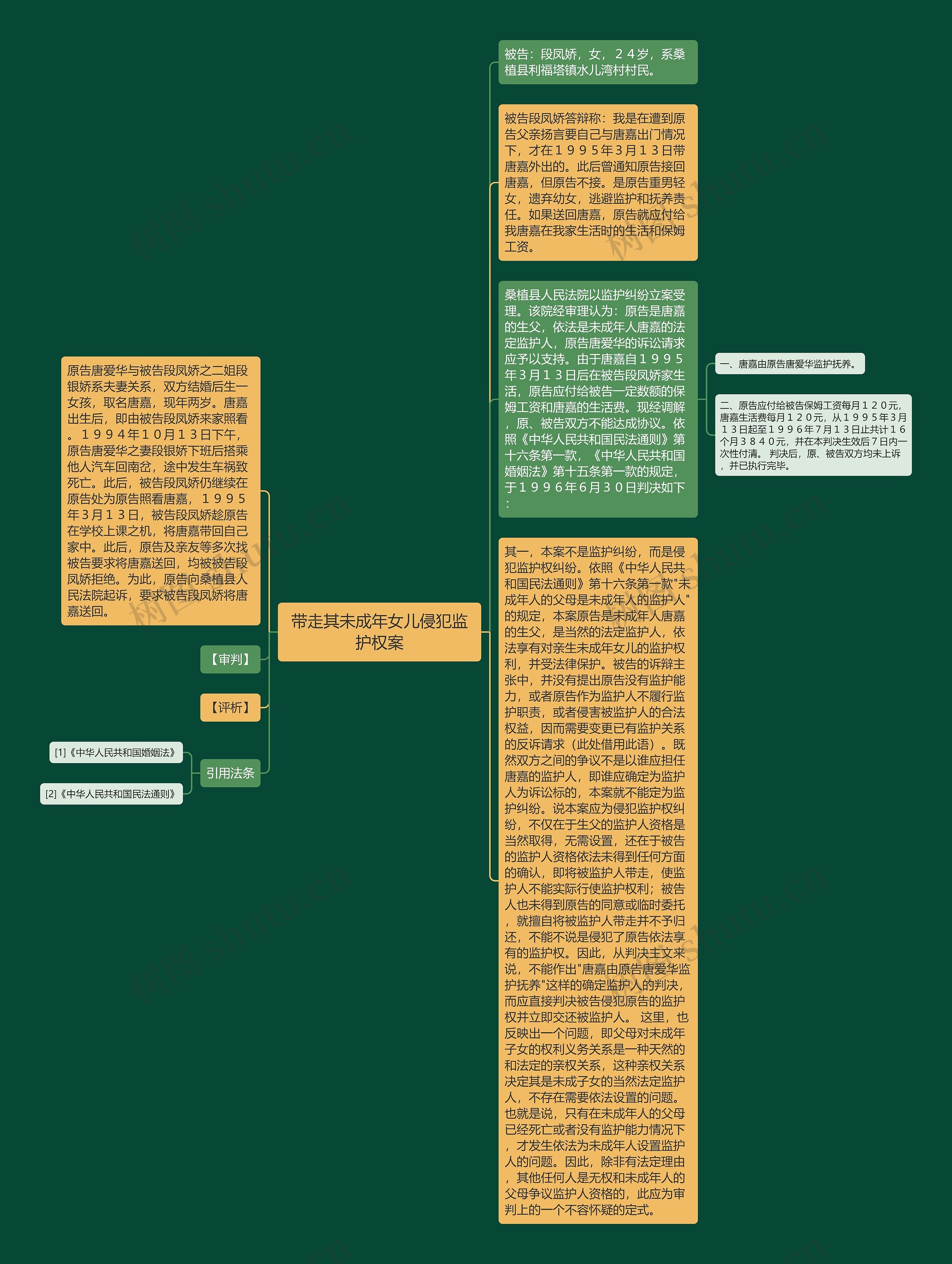 带走其未成年女儿侵犯监护权案思维导图