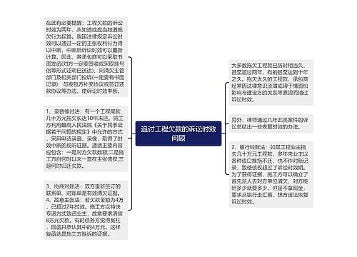 追讨工程欠款的诉讼时效问题