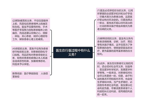 医生在行医过程中有什么义务？