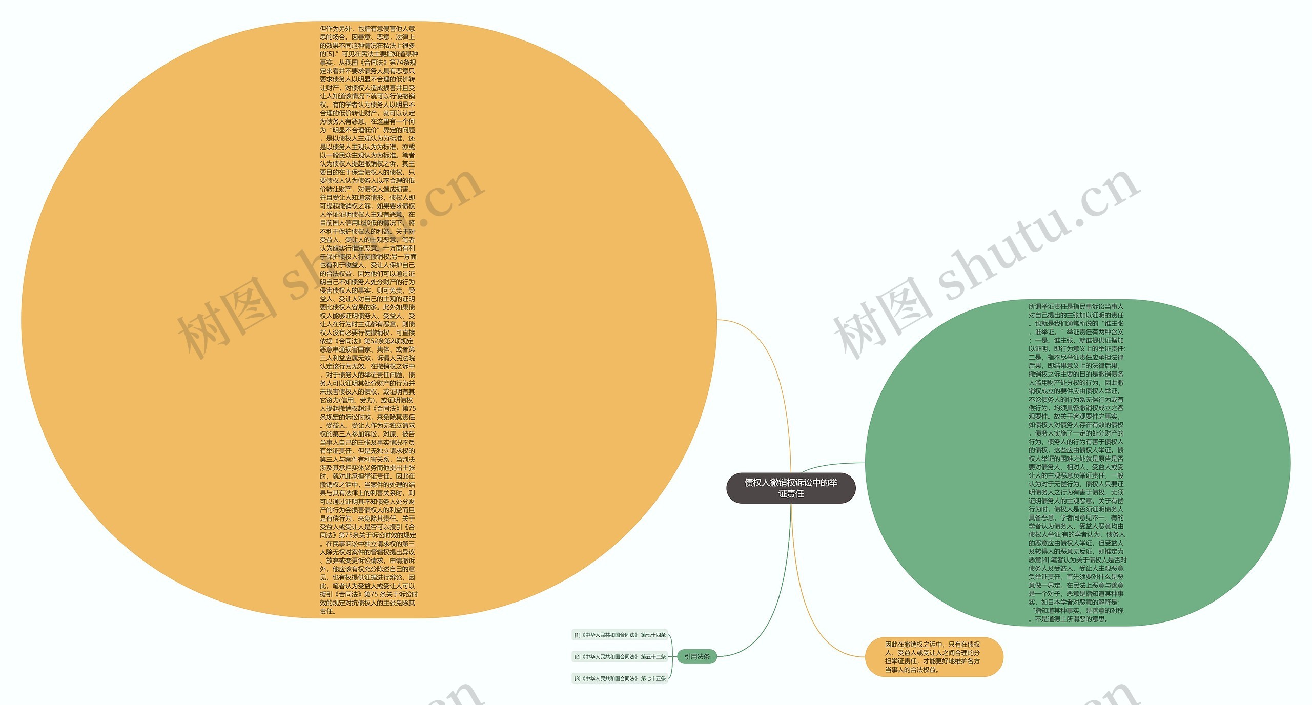 债权人撤销权诉讼中的举证责任思维导图