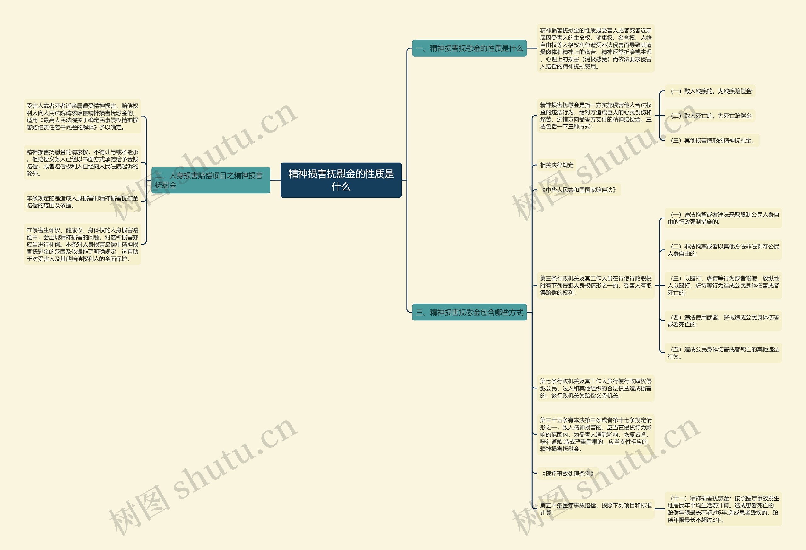 精神损害抚慰金的性质是什么思维导图