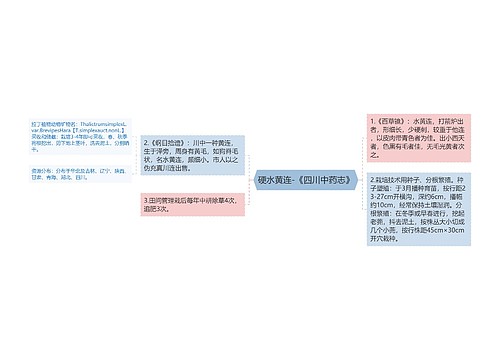 硬水黄连-《四川中药志》