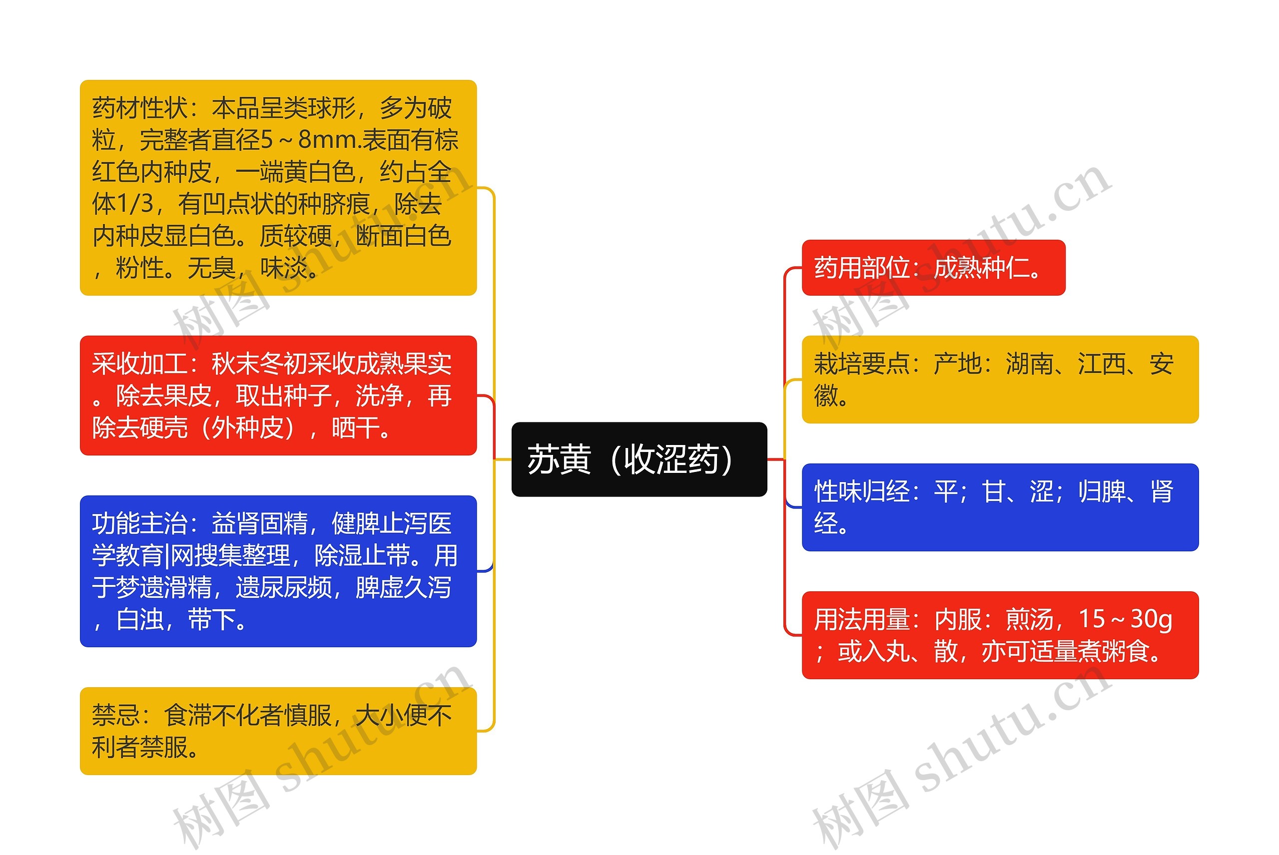 苏黄（收涩药）思维导图