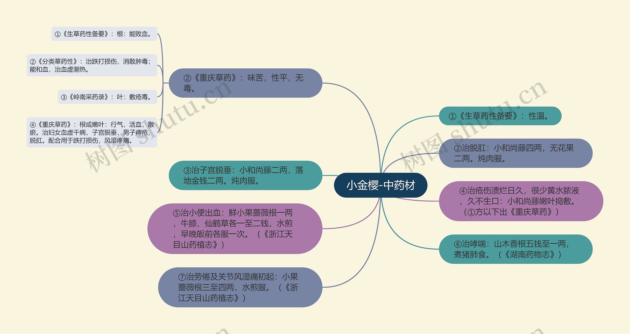 小金樱-中药材思维导图