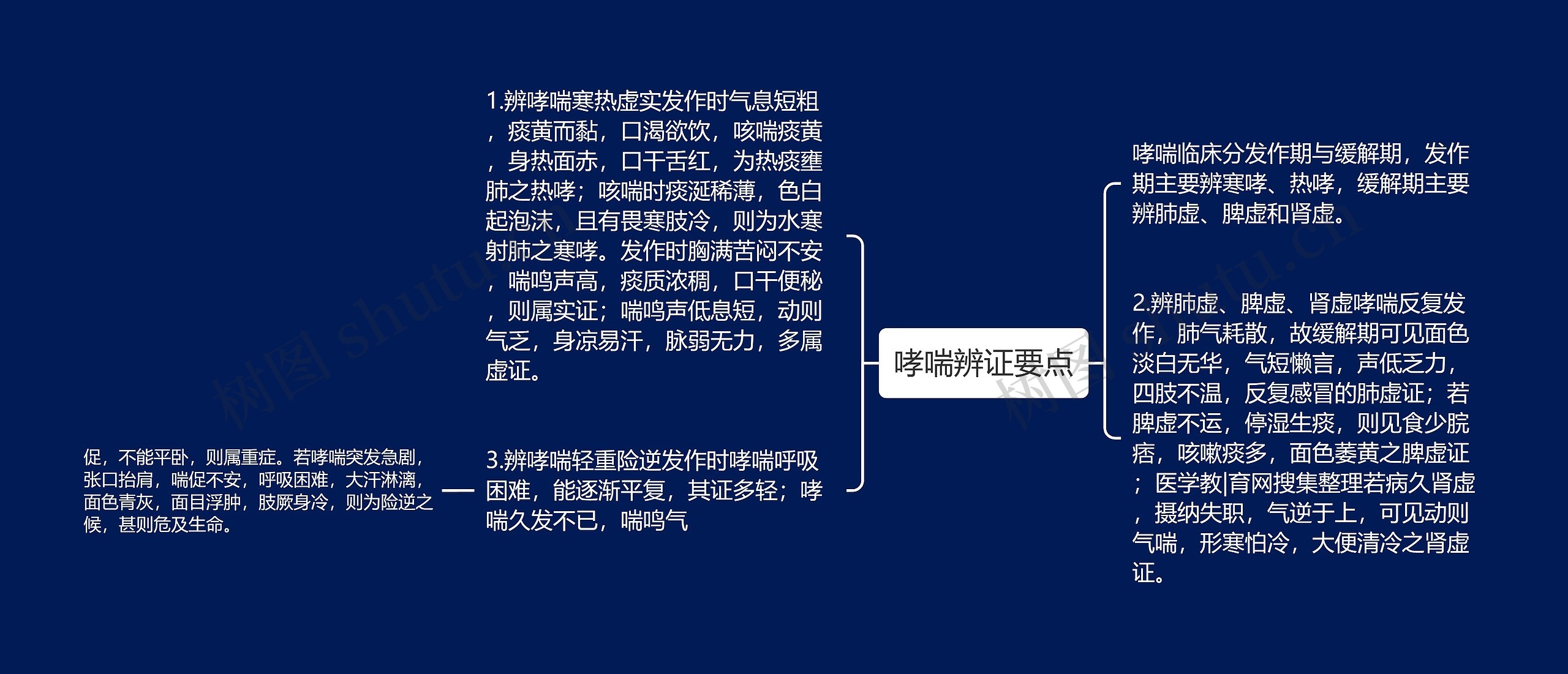 哮喘辨证要点思维导图