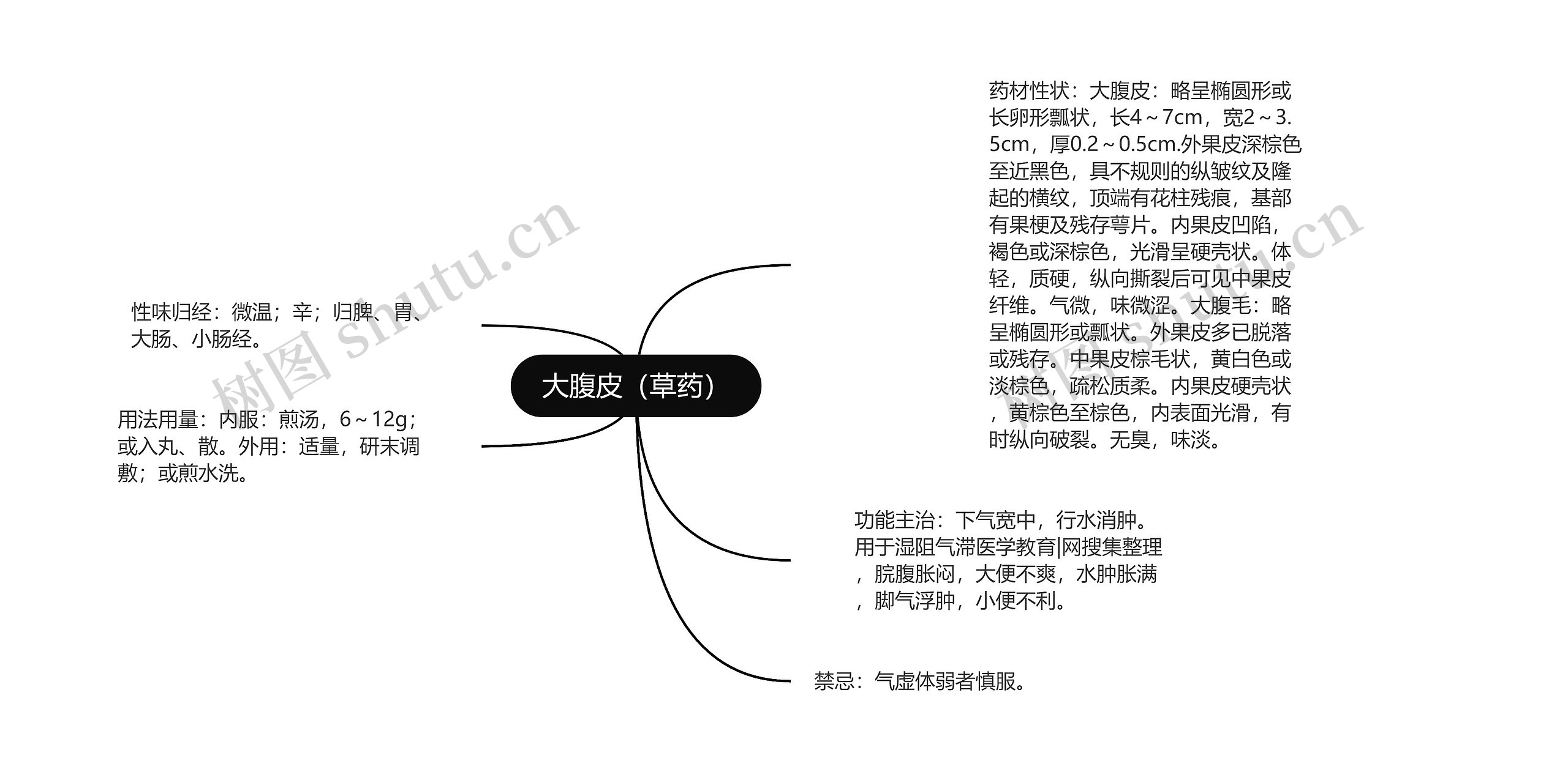 大腹皮（草药）思维导图