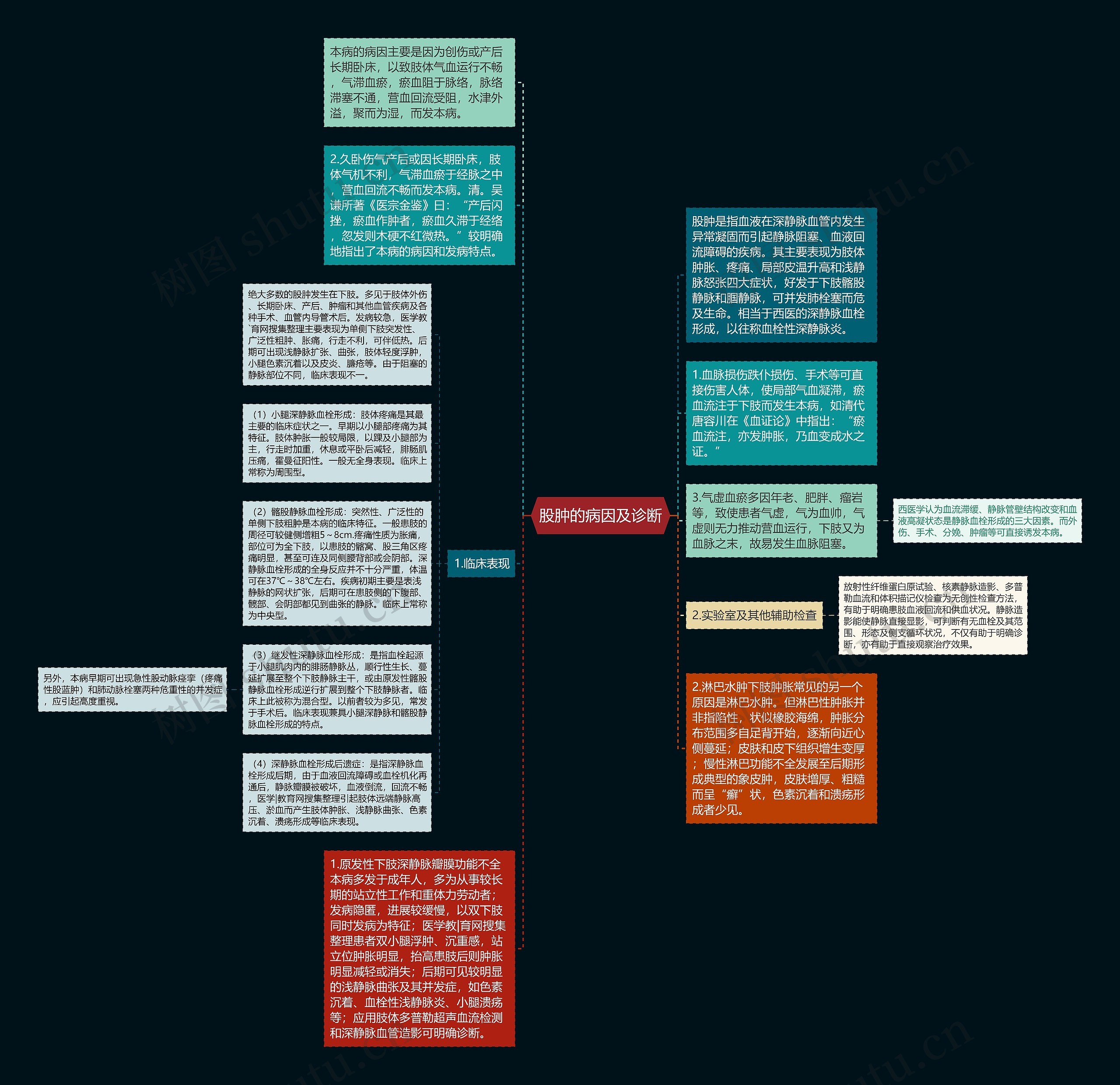 股肿的病因及诊断思维导图