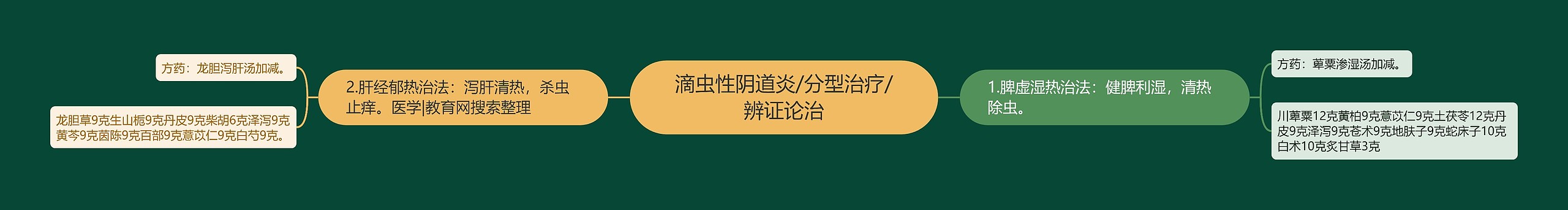 滴虫性阴道炎/分型治疗/辨证论治思维导图