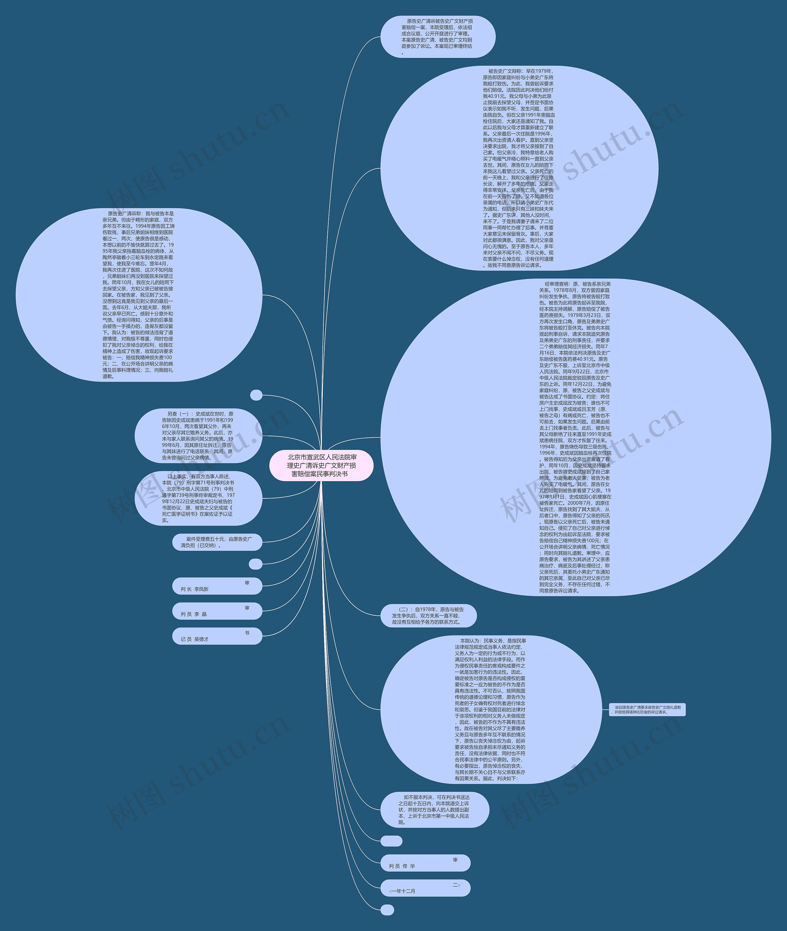  北京市宣武区人民法院审理史广清诉史广文财产损害赔偿案民事判决书  思维导图