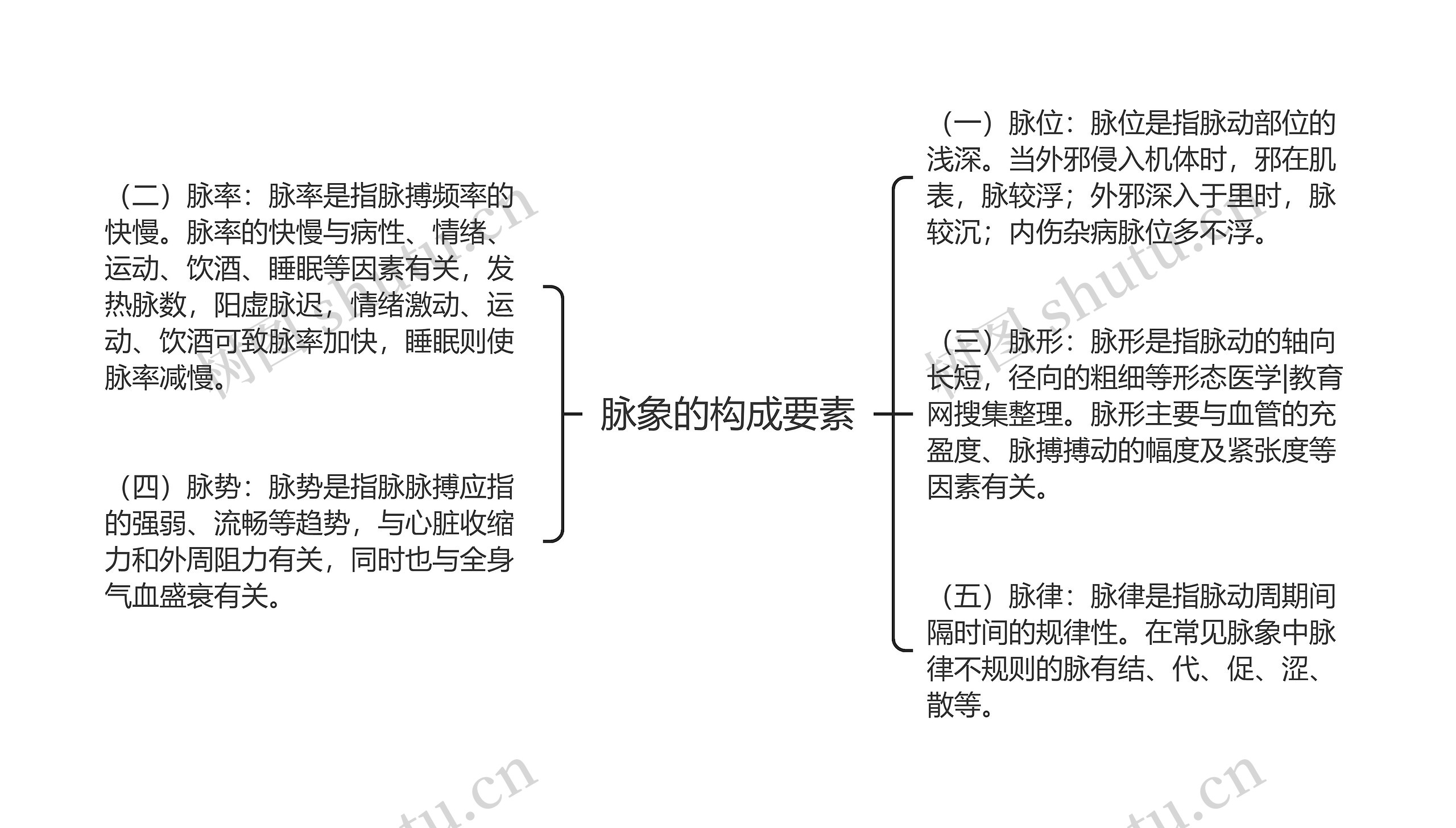 脉象的构成要素思维导图