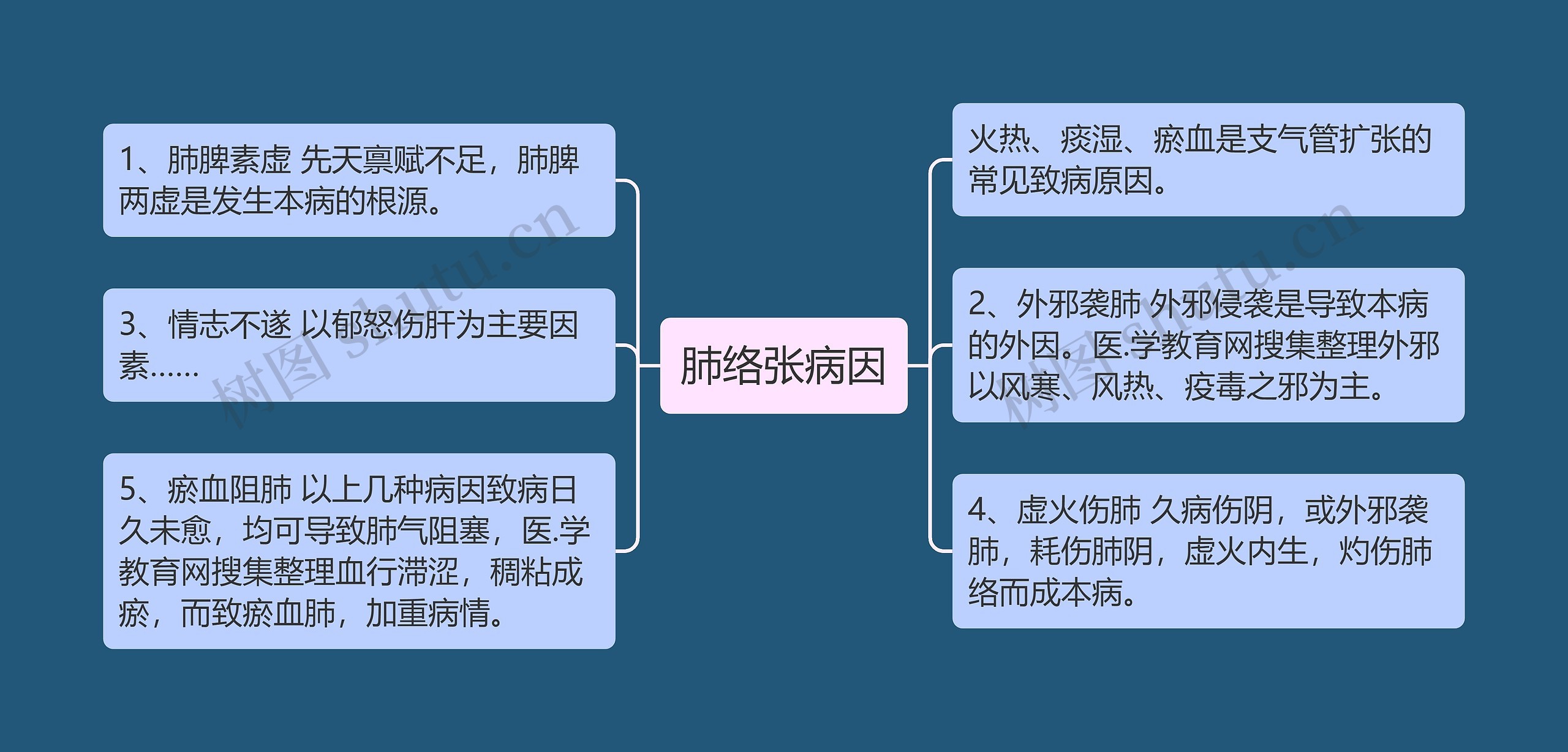 肺络张病因思维导图