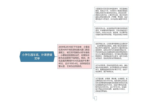 小学生遇车祸，补课费谁买单