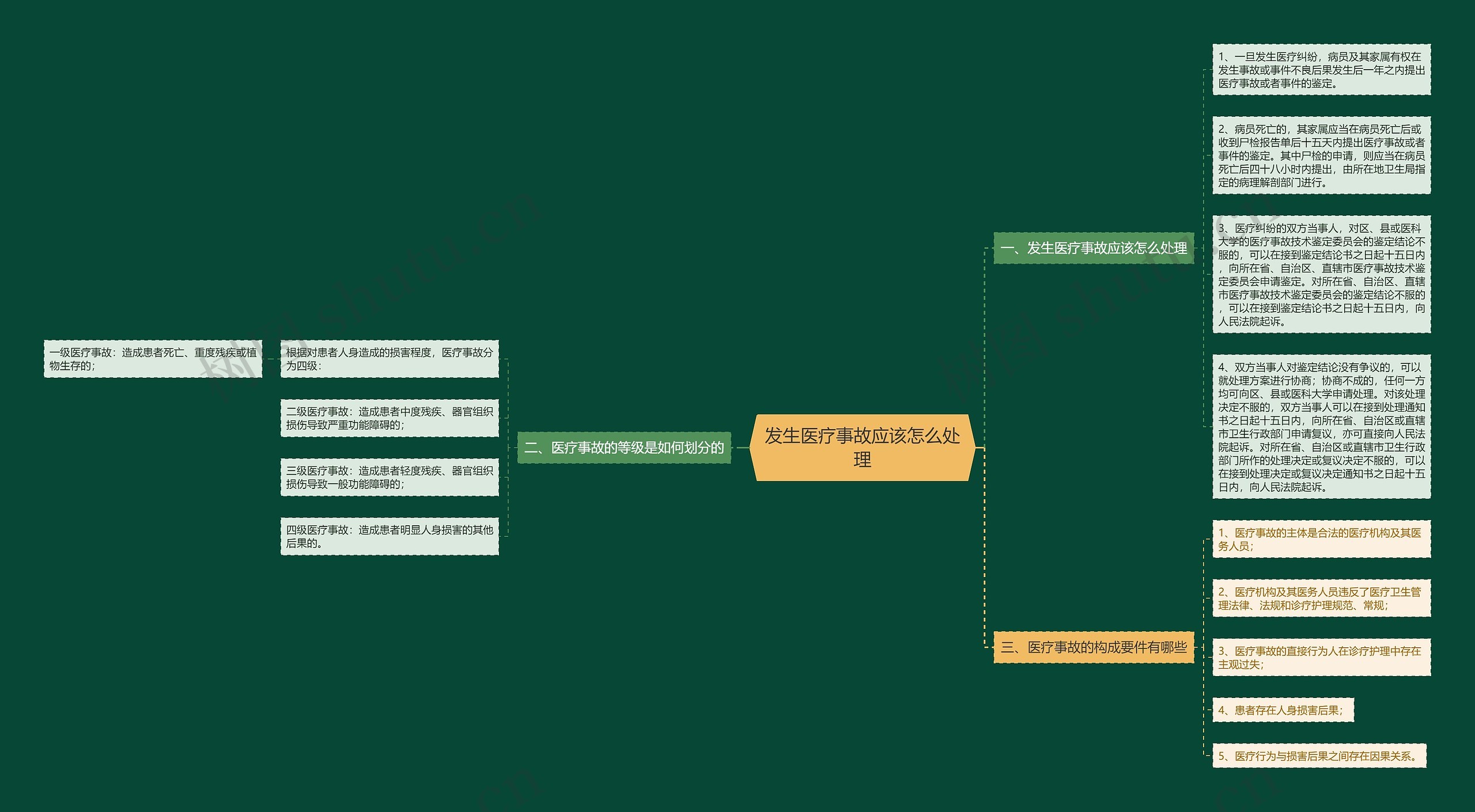 发生医疗事故应该怎么处理思维导图