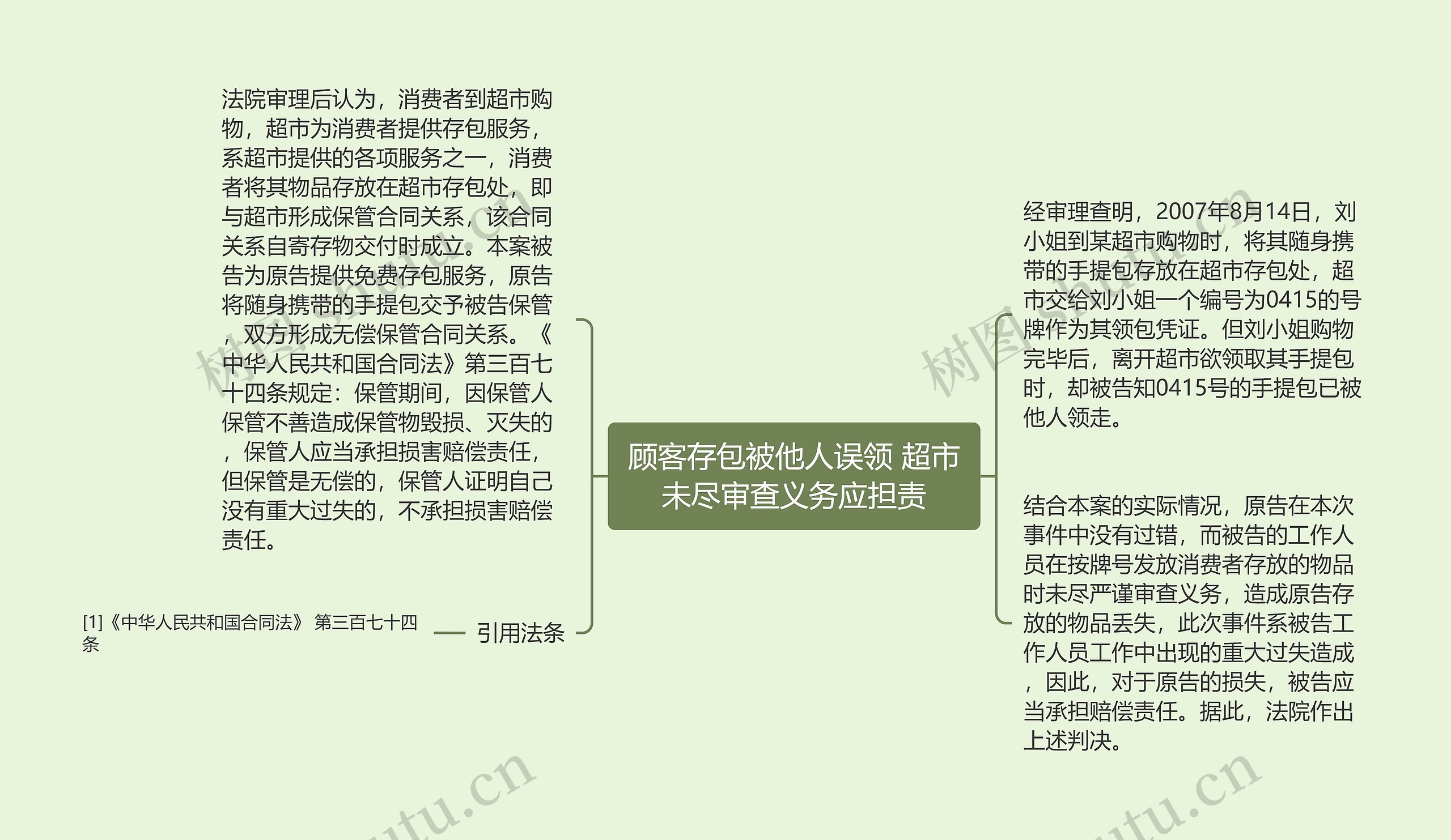 顾客存包被他人误领 超市未尽审查义务应担责