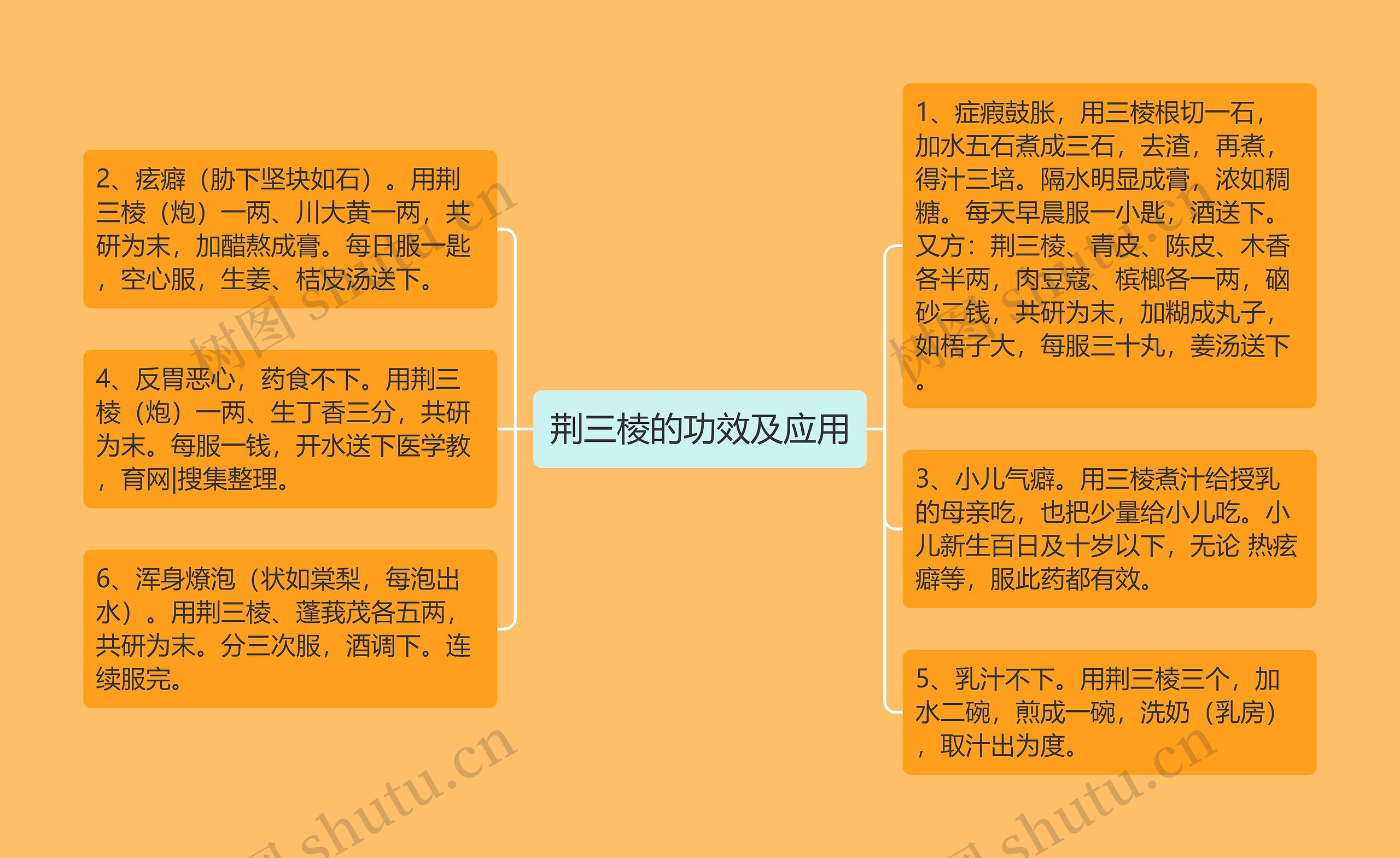 荆三棱的功效及应用思维导图