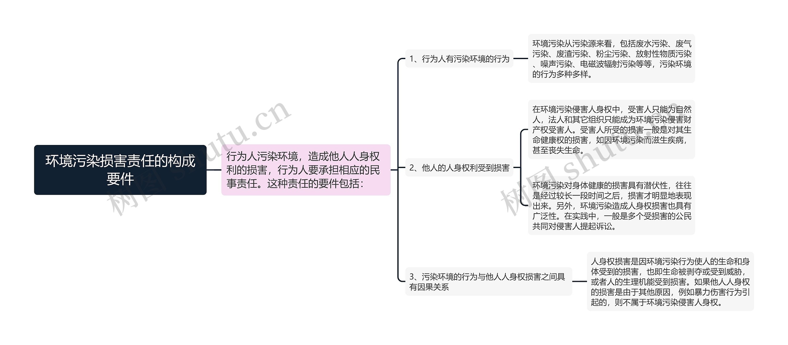 环境污染损害责任的构成要件思维导图