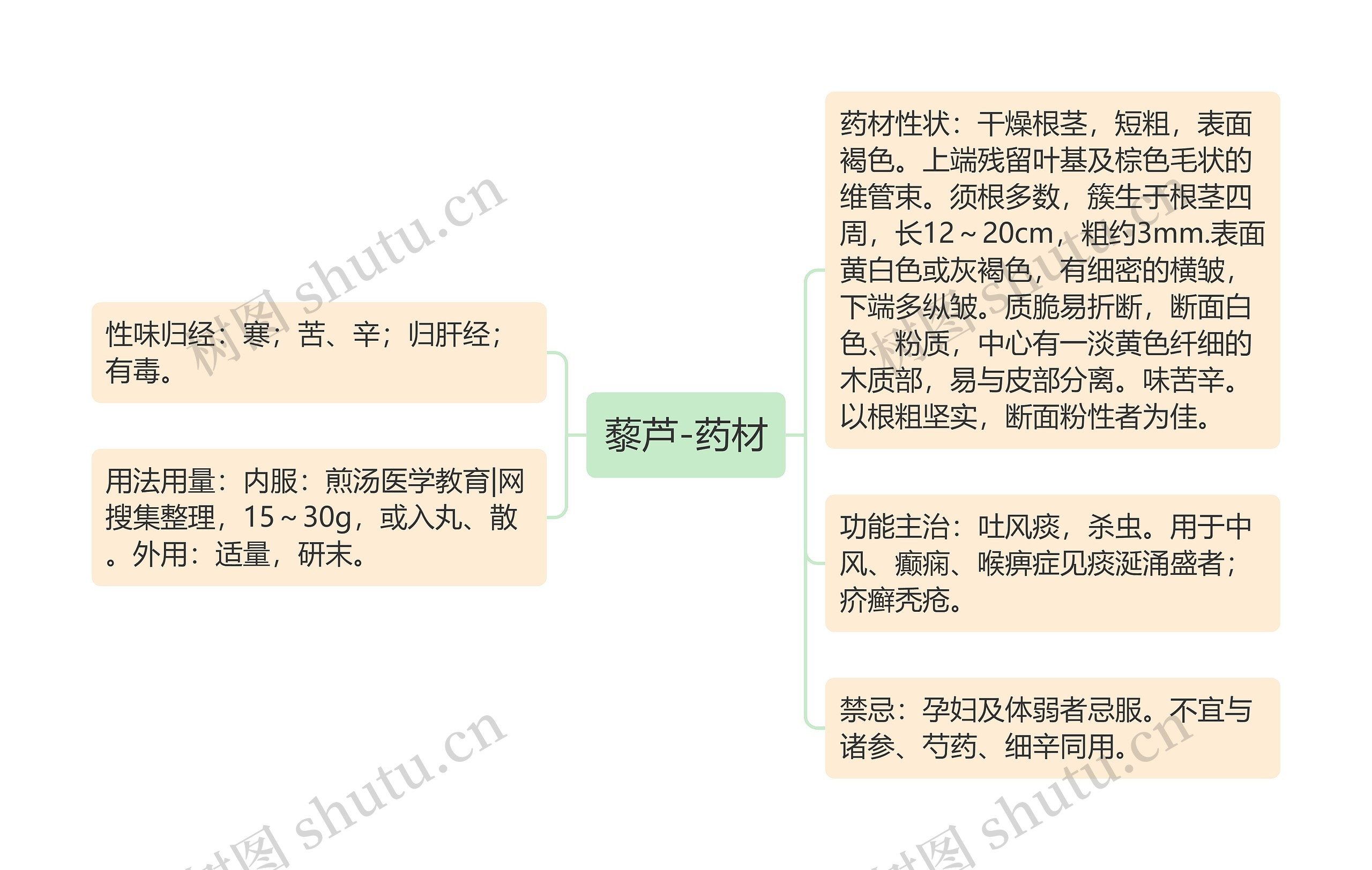 藜芦-药材思维导图